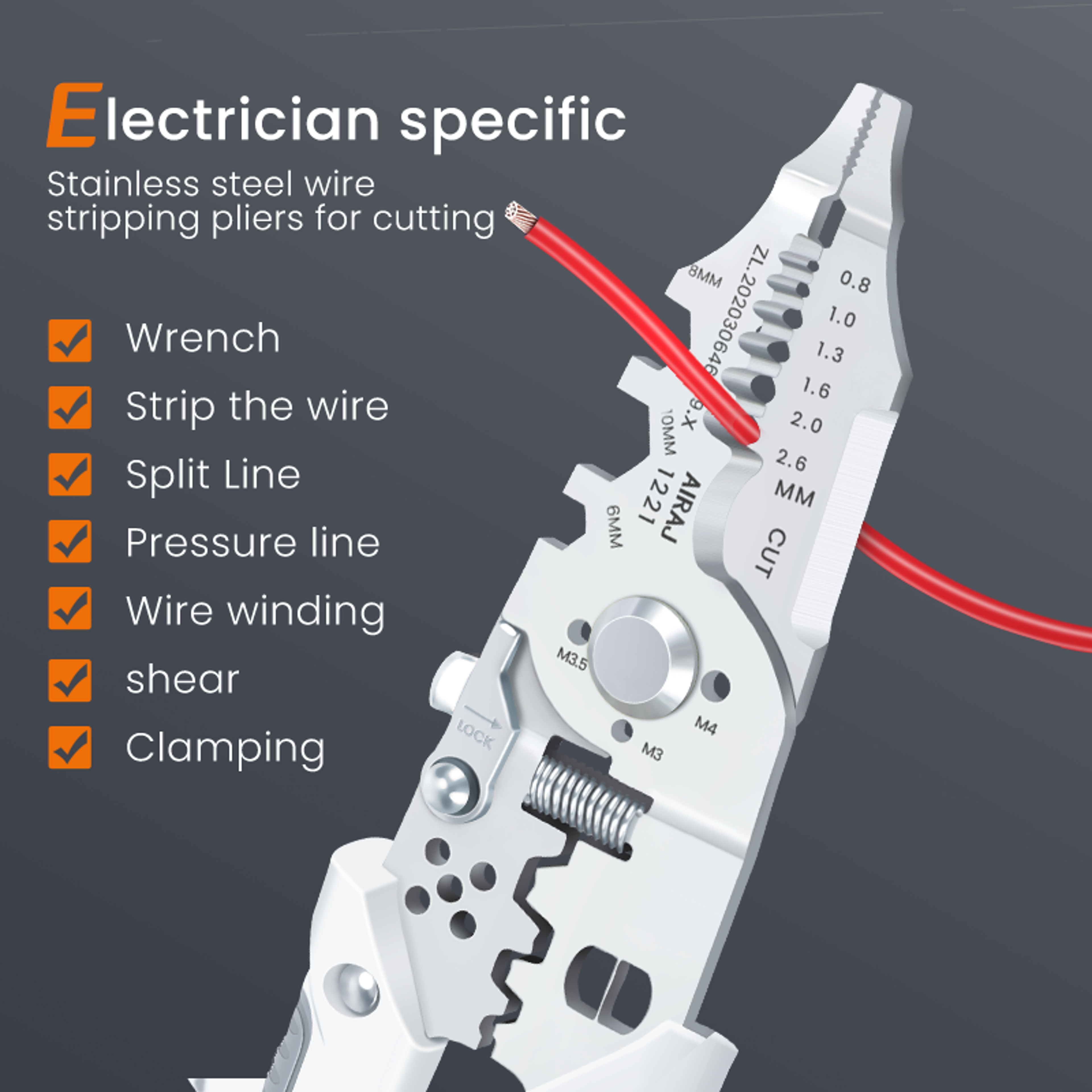 Multi Functional Wire Stripper Pliers Crimping  Stripping Tools For Electricians Precision Terminal 4