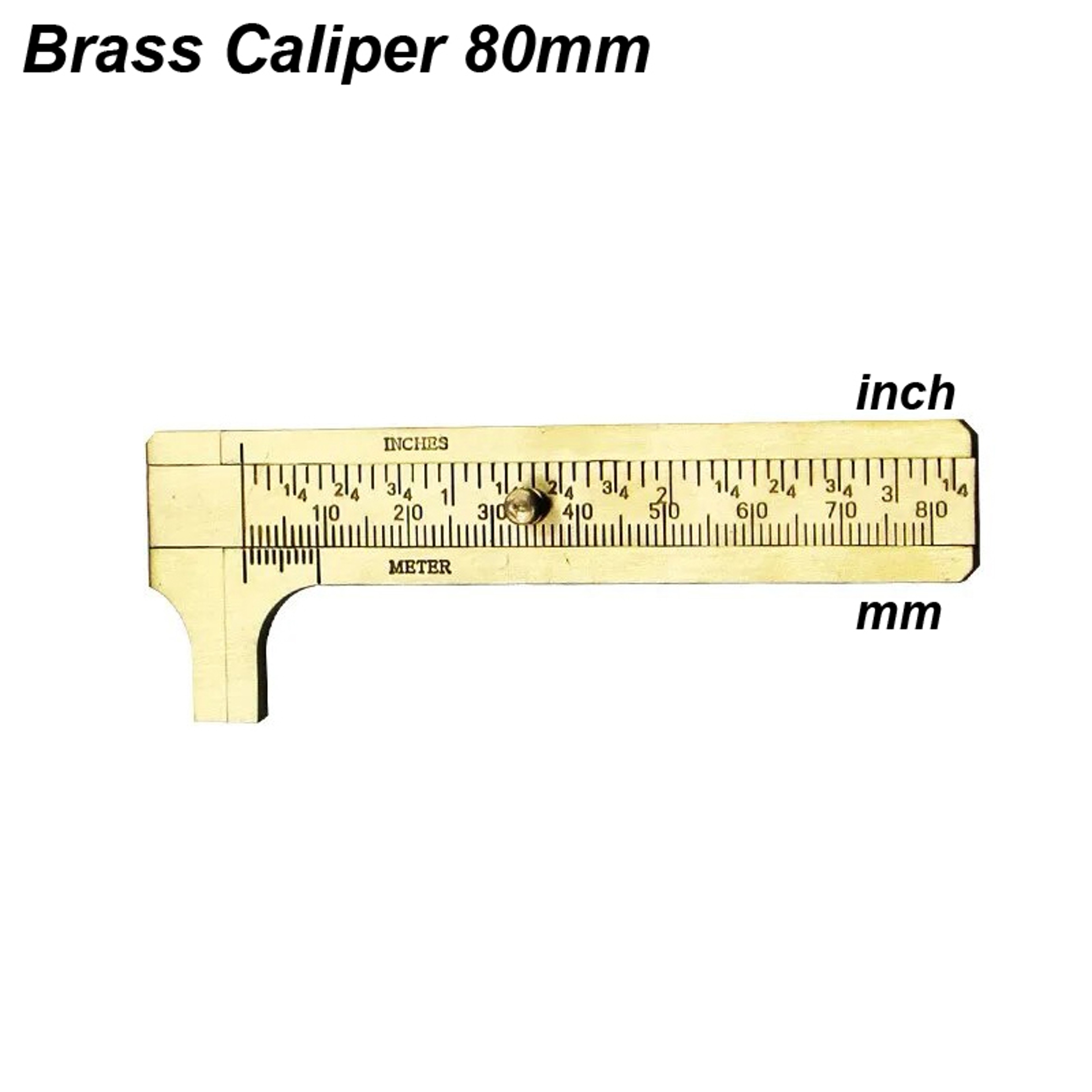 Compact Pocket Vernier Caliper Brass Gauge Small Imperial And Metric Ruler Precision Measuring Tool