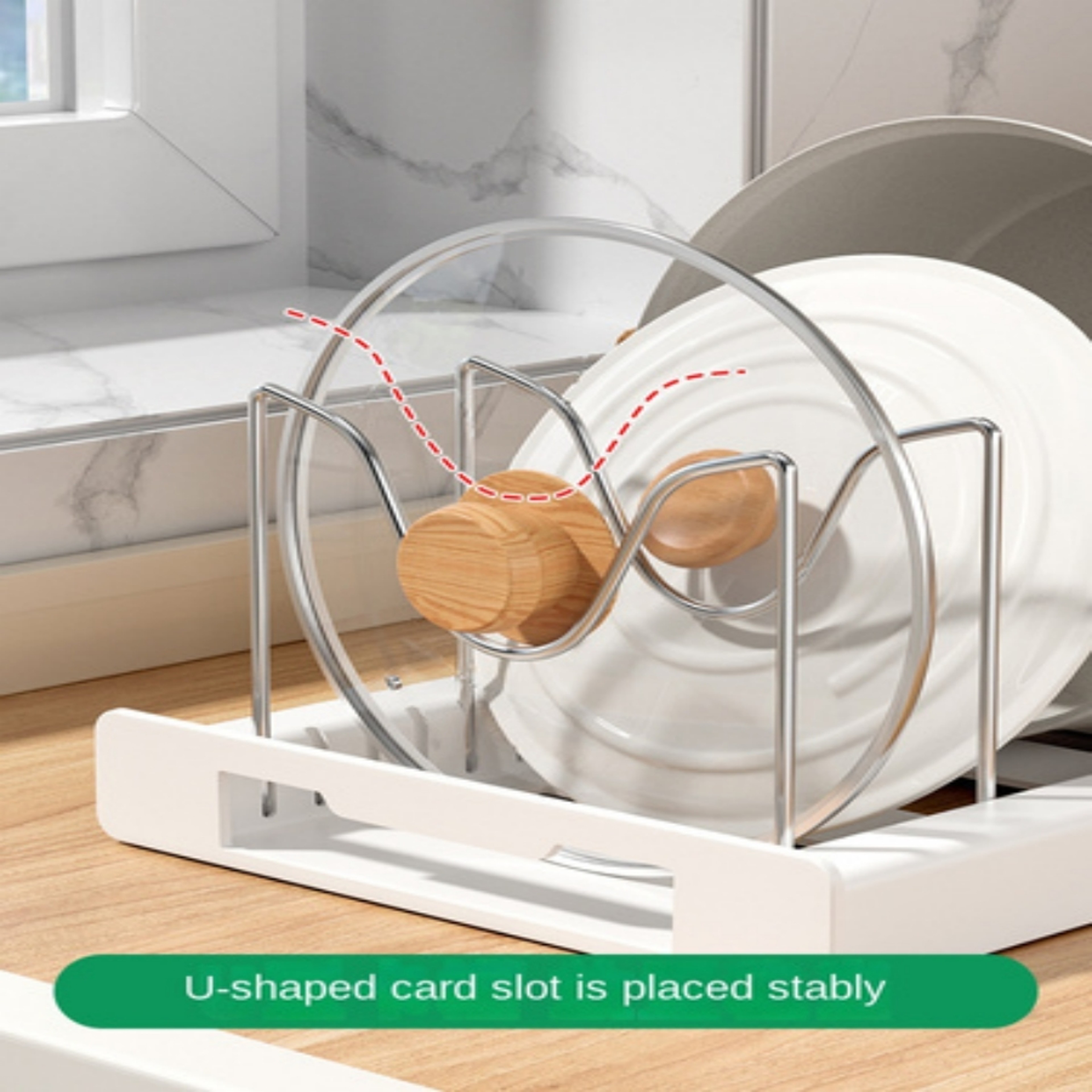 Foldable Kitchen Utensil Rack, Pot Lid Storage Rack, Multi-Functional Kitchen Storage Organizer – view 4