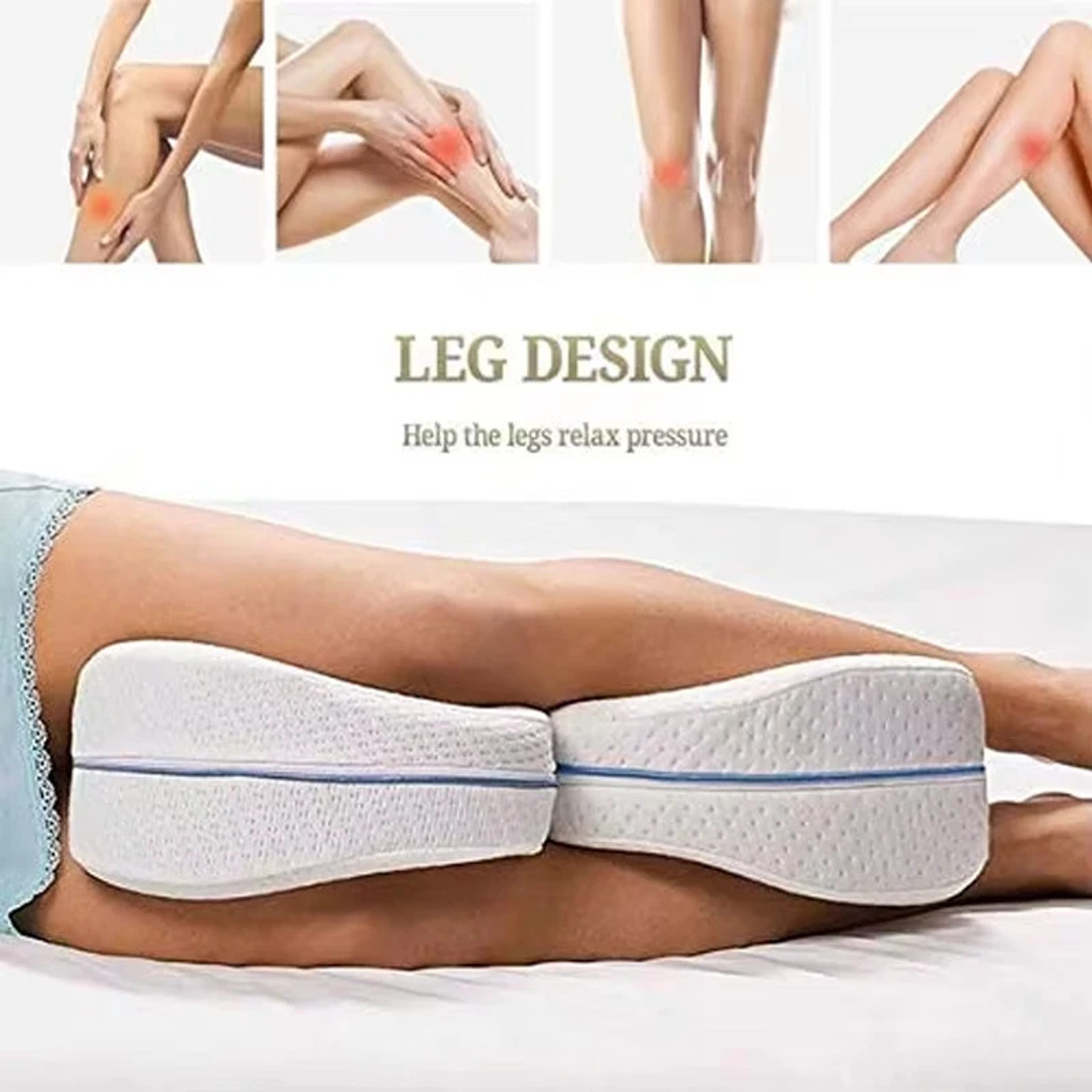 Leg Pillow for Sciatica Relief, Memory Foam Pillow for Back & Leg Pain, Slow Rebound Pillow – view 5