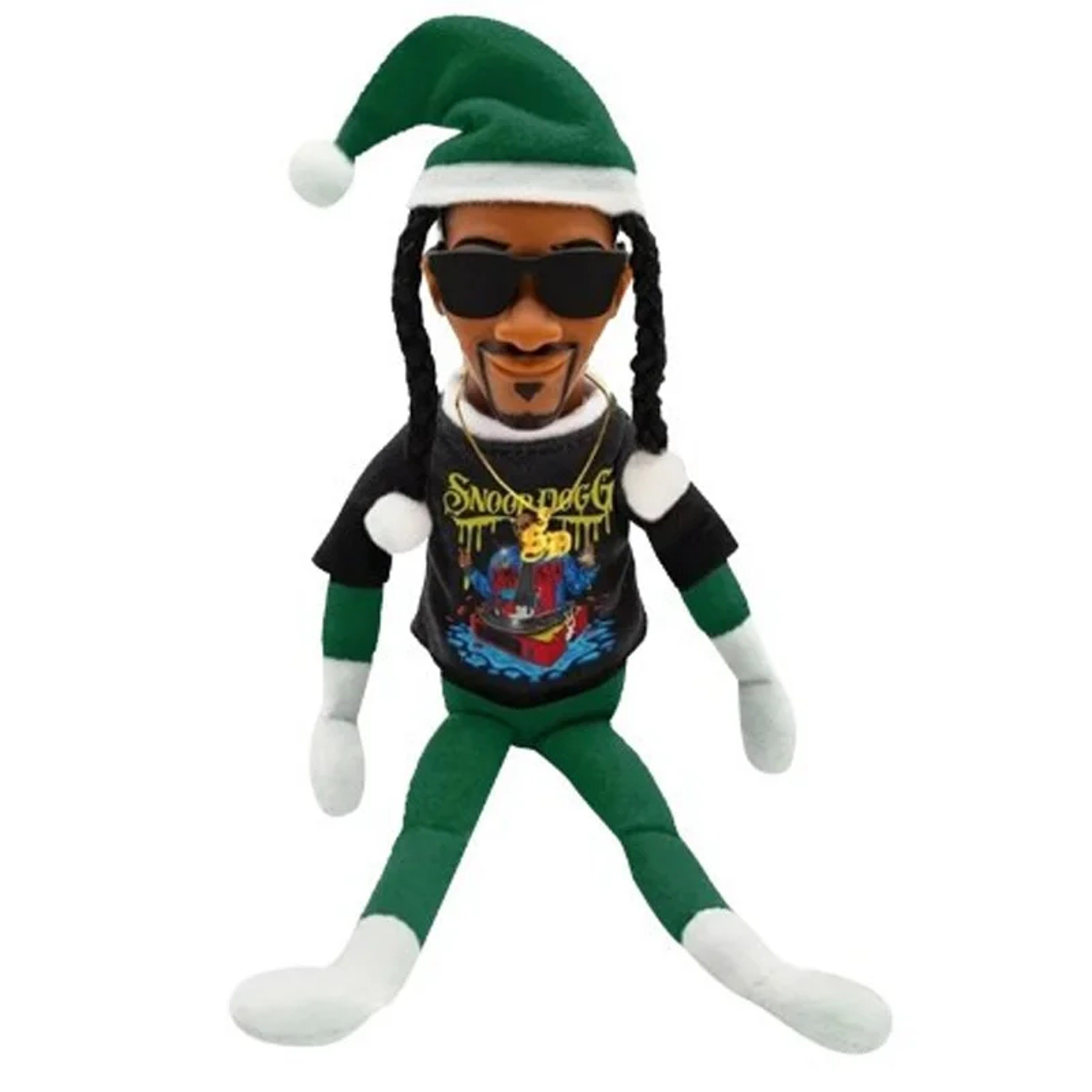 Snoop Dogg Christmas Elf Doll Plush Toy Includes Elf Tshirt Sunglasses  Necklace Perfect Shelf Deco 2