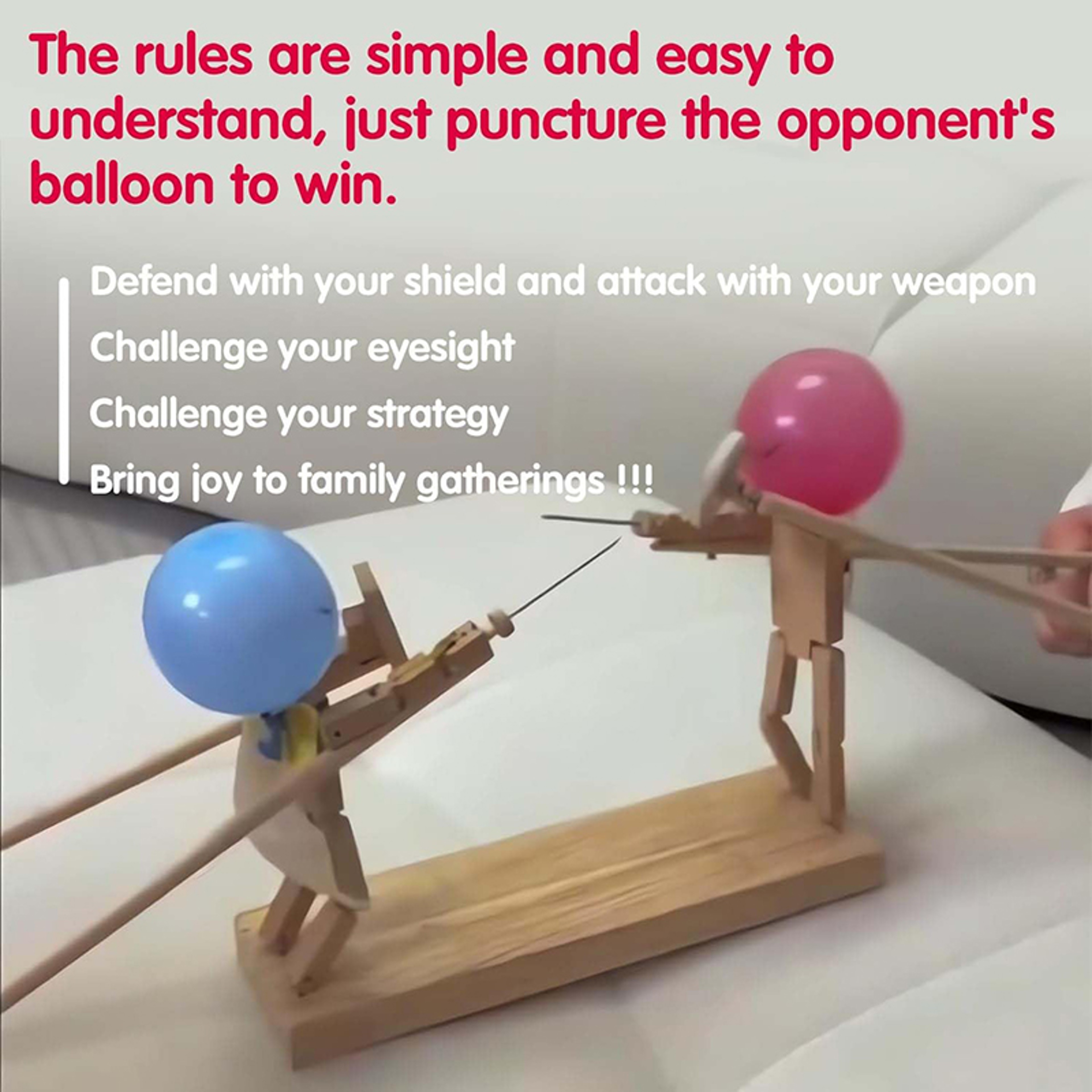Handmade Double Battle Poke Balloon Toy Head, Interactive Parent-Child Toy for Creative Play – view 5