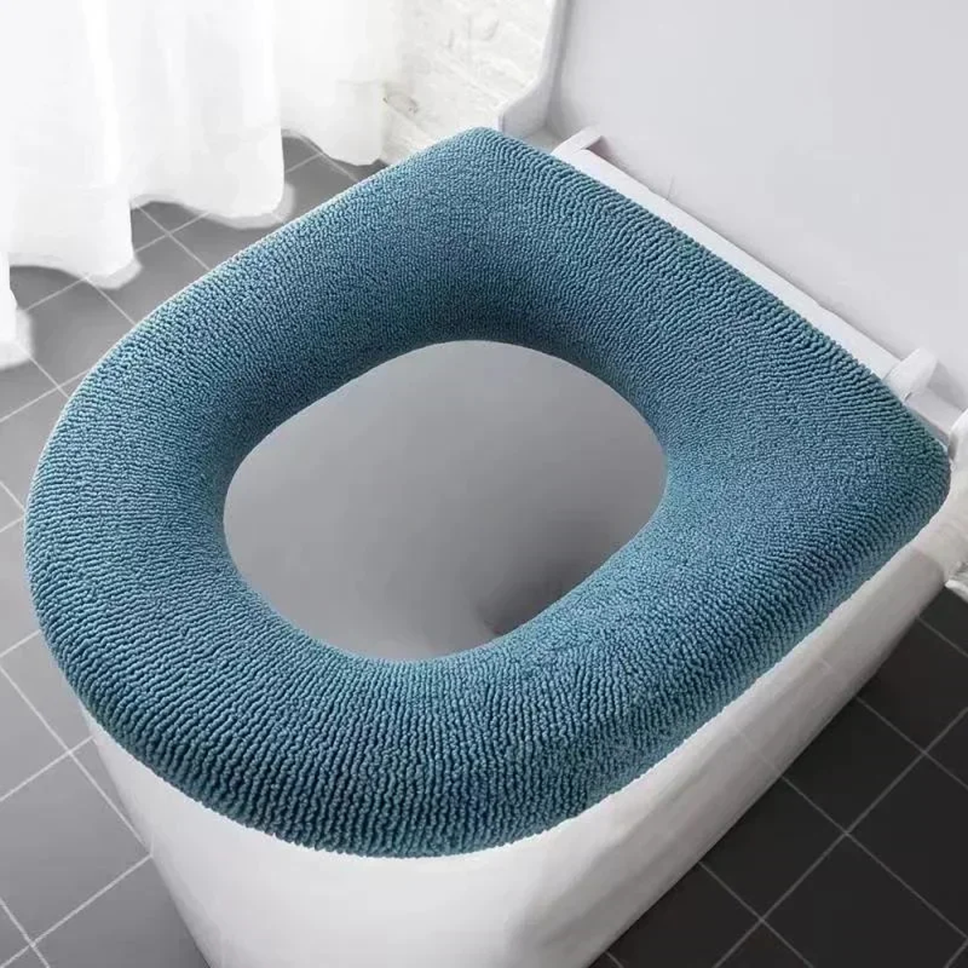 Winter Warm Toilet Seat Cover Soft Washable OShape Bidet  Bathroom Mat 7