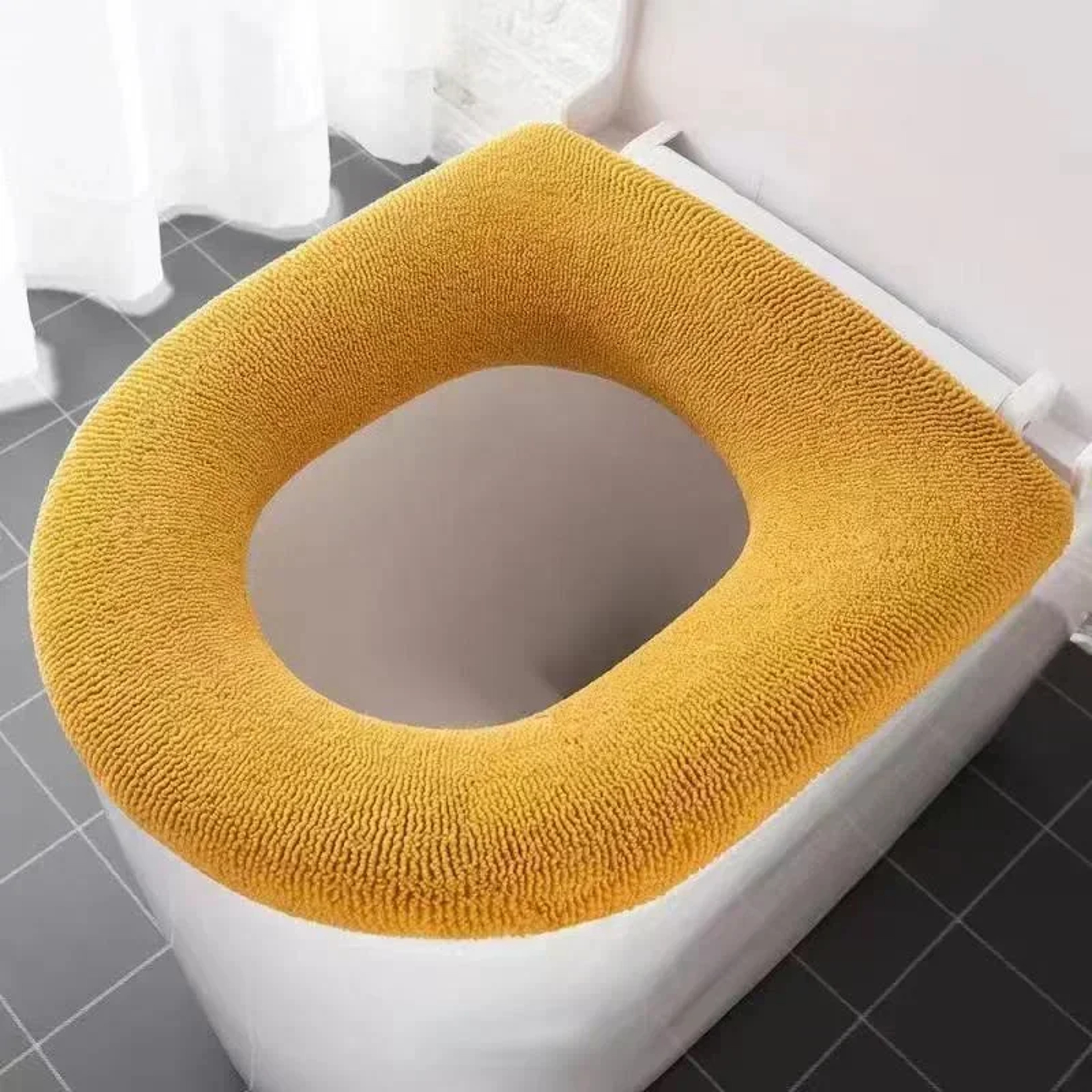 Winter Warm Toilet Seat Cover Soft Washable OShape Bidet  Bathroom Mat 5