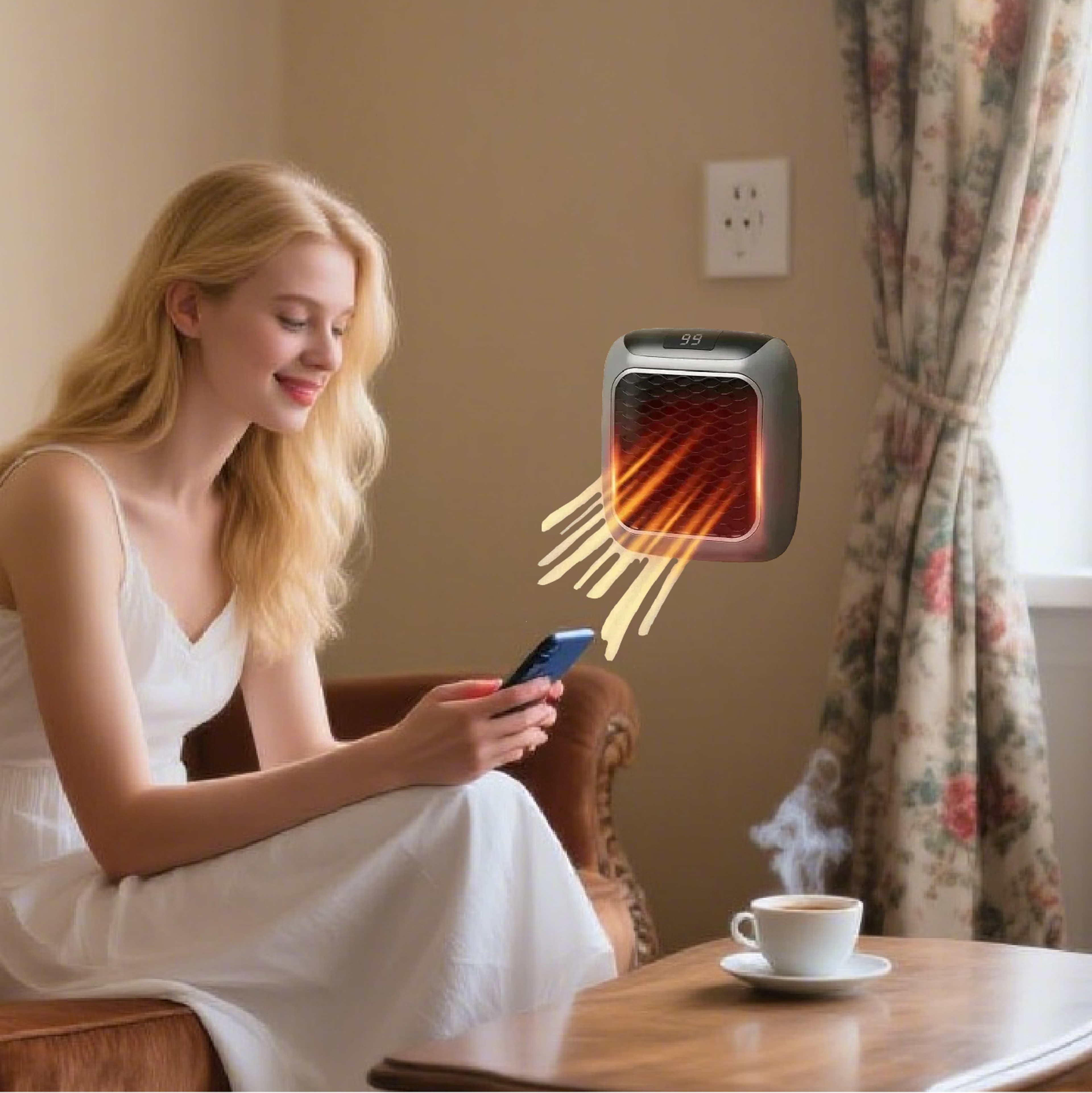 Faster Mini Heater PTC Ceramic Electric Heating Fans Wall Mounted Small Bathroom Home Heater Energy 0