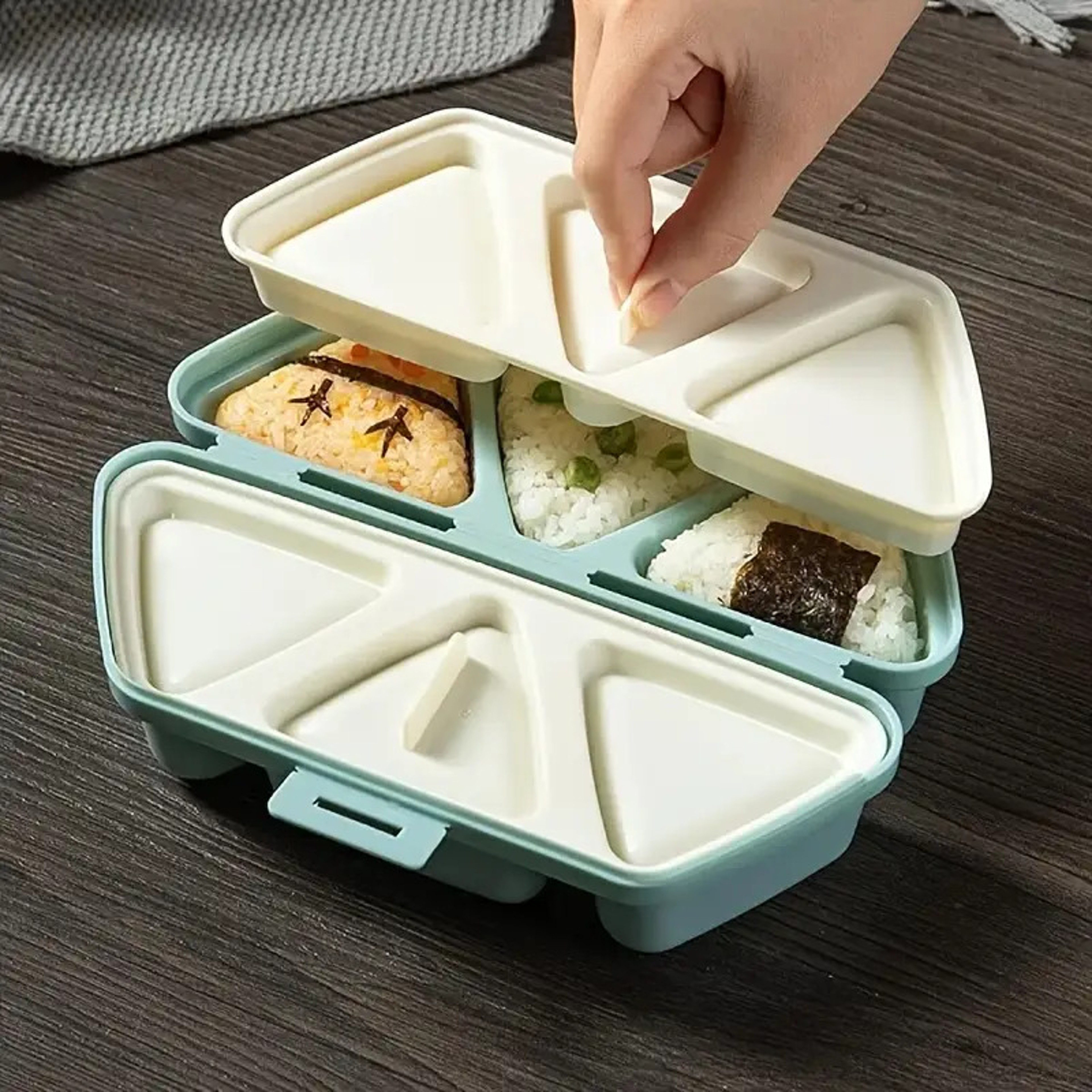 Triangle Bento Box Mold Tool, 6 Grids Sushi Mould, Onigiri Rice Ball Bento Accessories – view 8