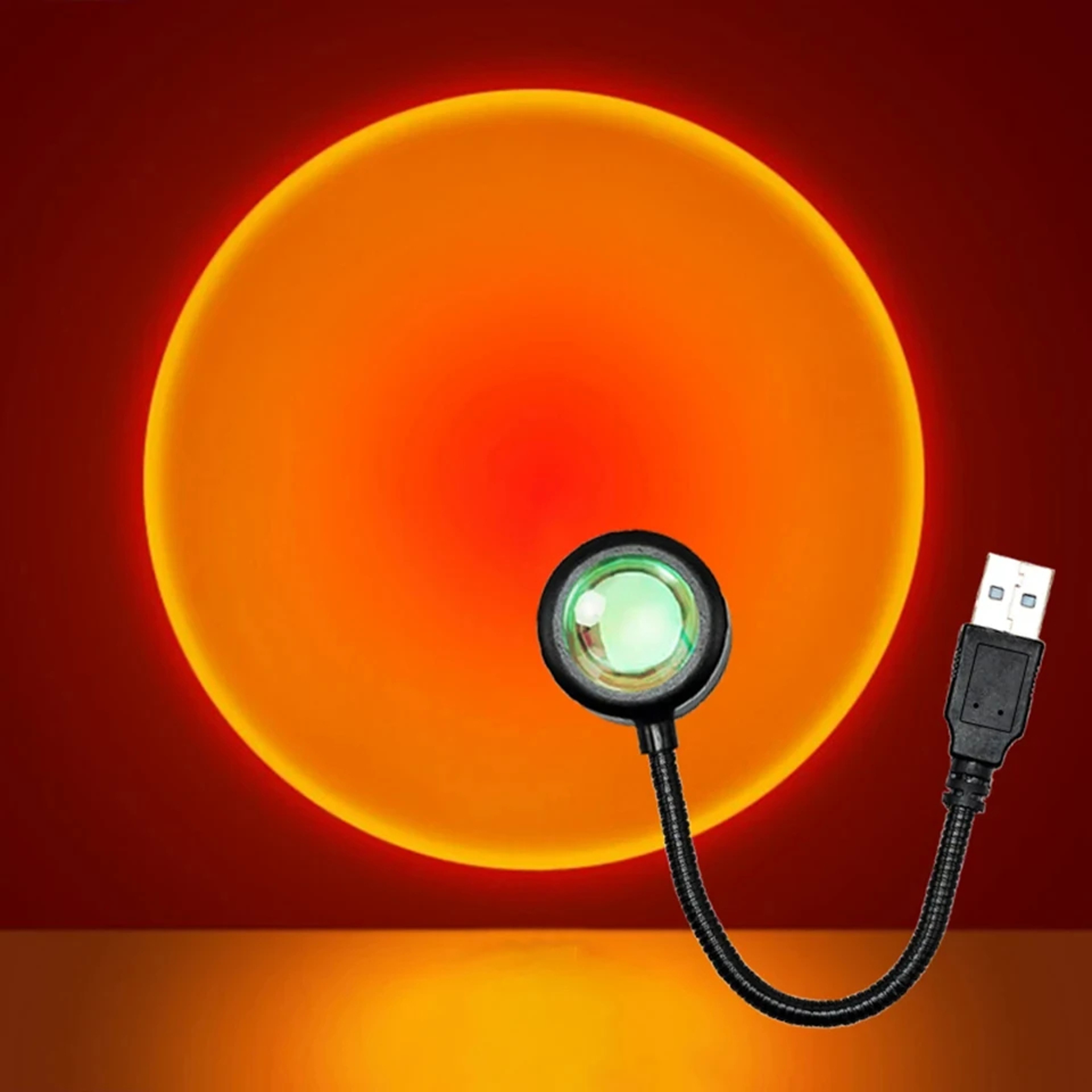 HOMEFISH USB LED Sunset Projector Lamp | Atmosphere Night Light for Home Bedroom Living Room | Birthday Party Photography Decor – view 2