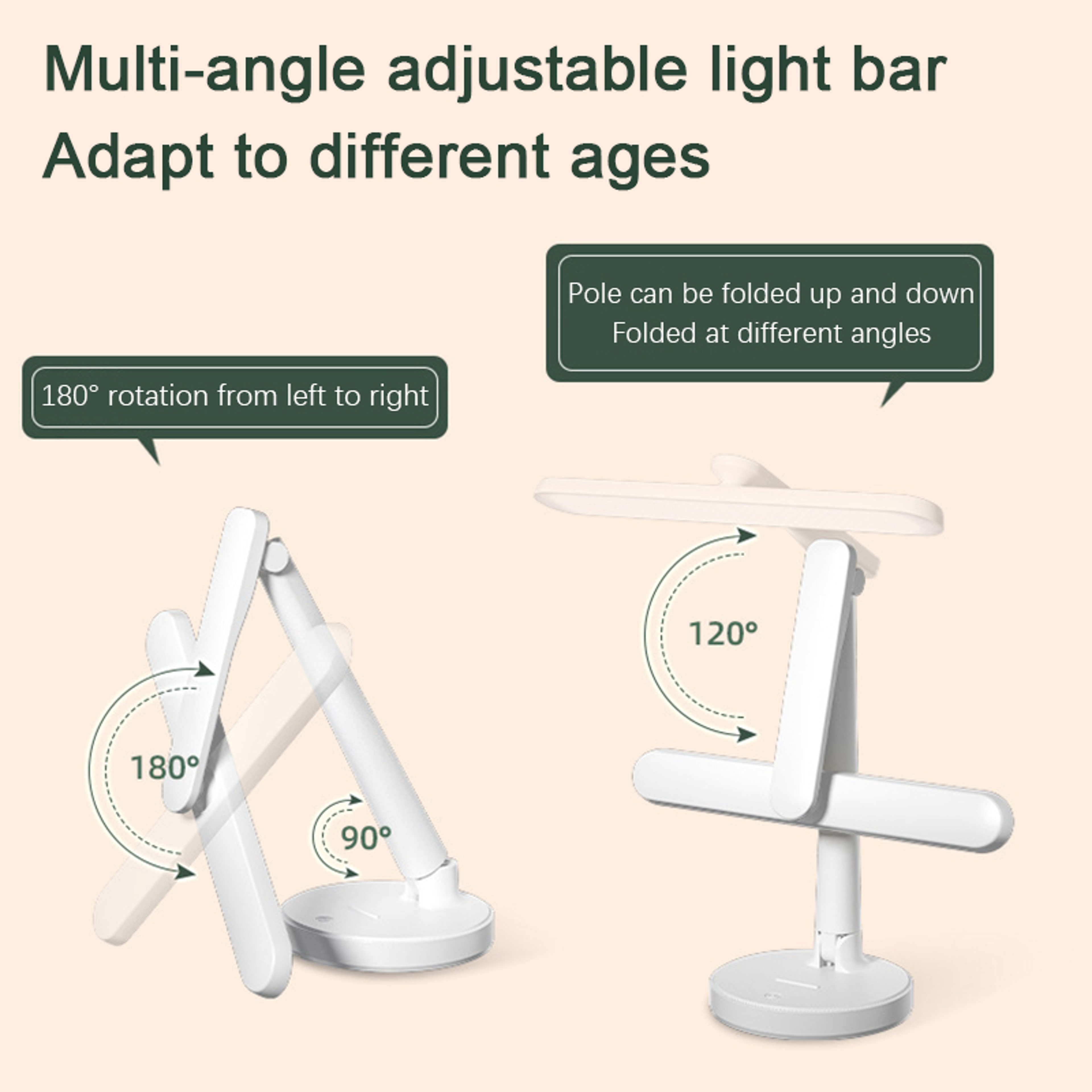 Foldable LED Desk Lamp with Rechargeable Battery, USB Powered, Eye Protection for Students, Bedroom Table Light – view 5