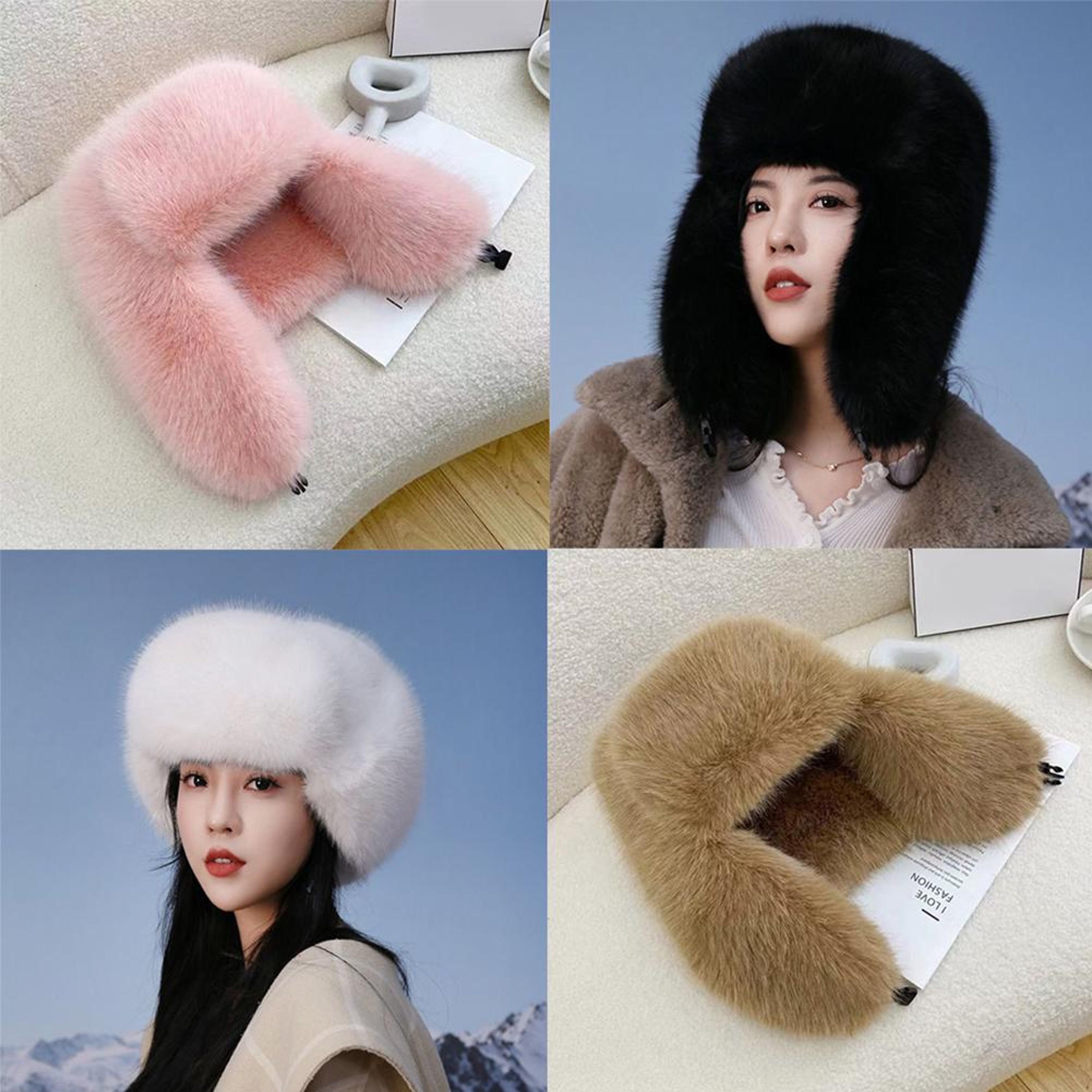 Windproof Earflap Cap, Thickened Faux Fur Bomber Hat, Ear Protection for Winter – view 2