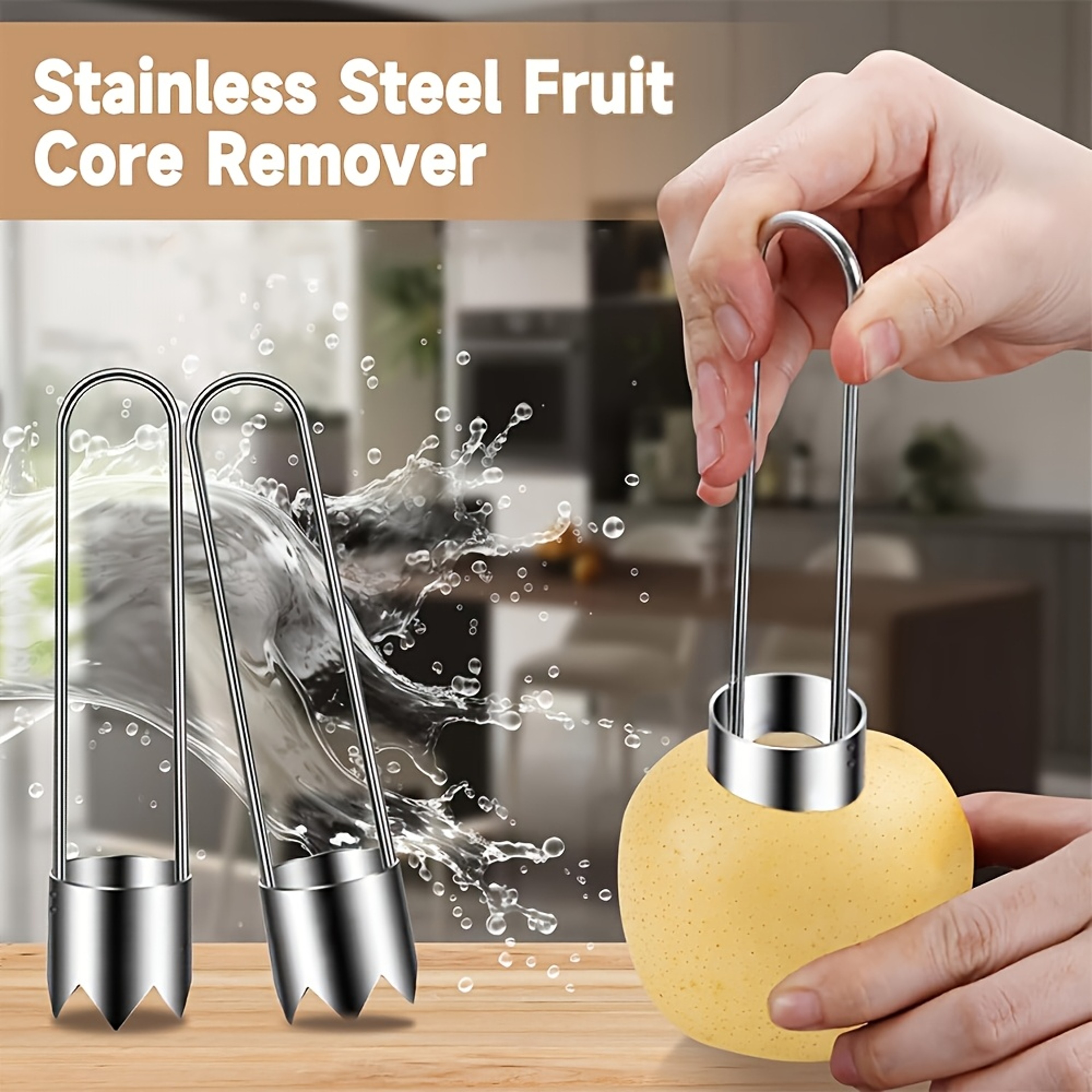 Durable Hand Tool for Vegetables, Portable 304 Stainless Steel Core Remover for Apples, Pears, Sharp Serrated Cutter – view 3