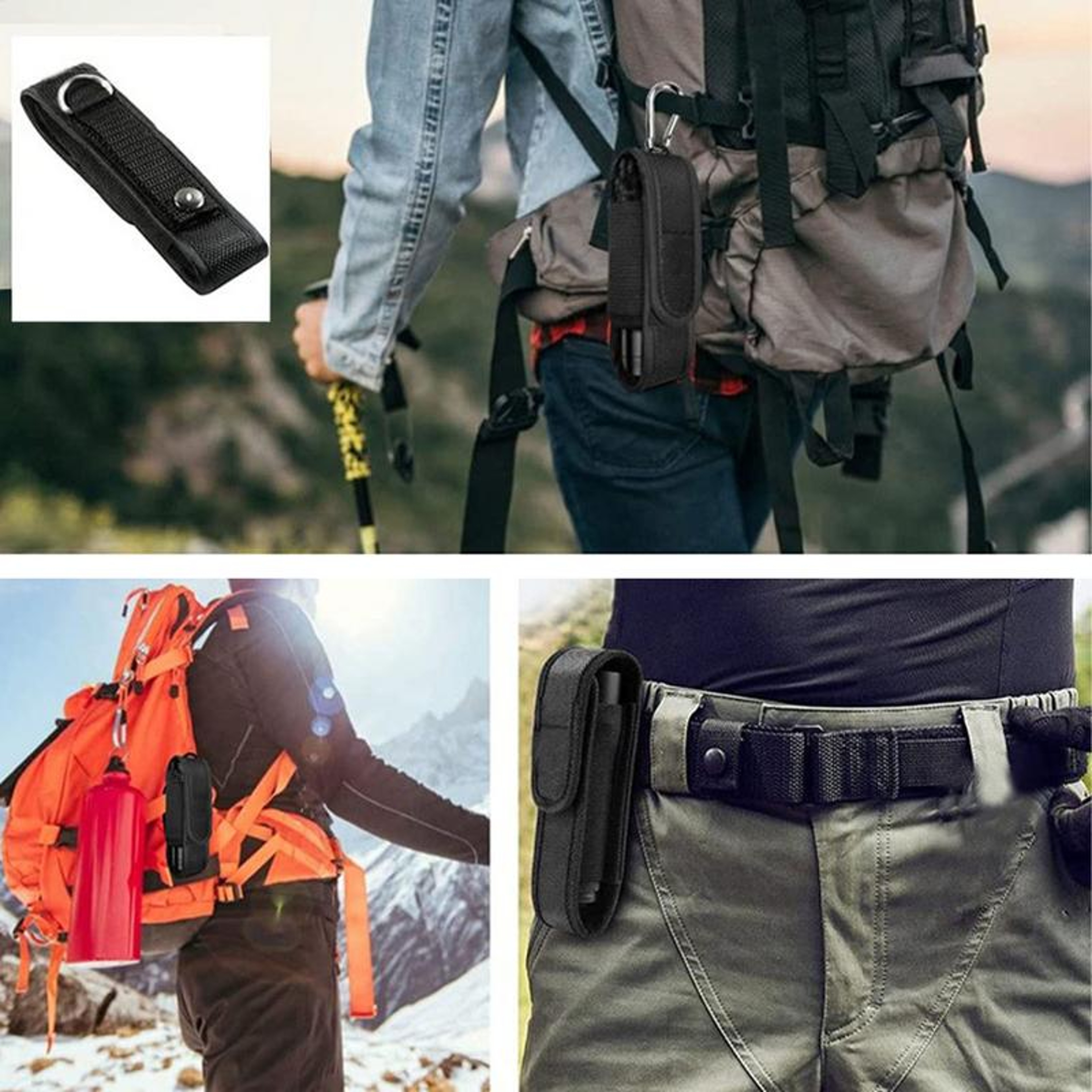 LED Torch Nylon Protective Cover, LED Torch Cover, Flashlight Pouch for Hunting Camping Outdoor Hiking – view 5