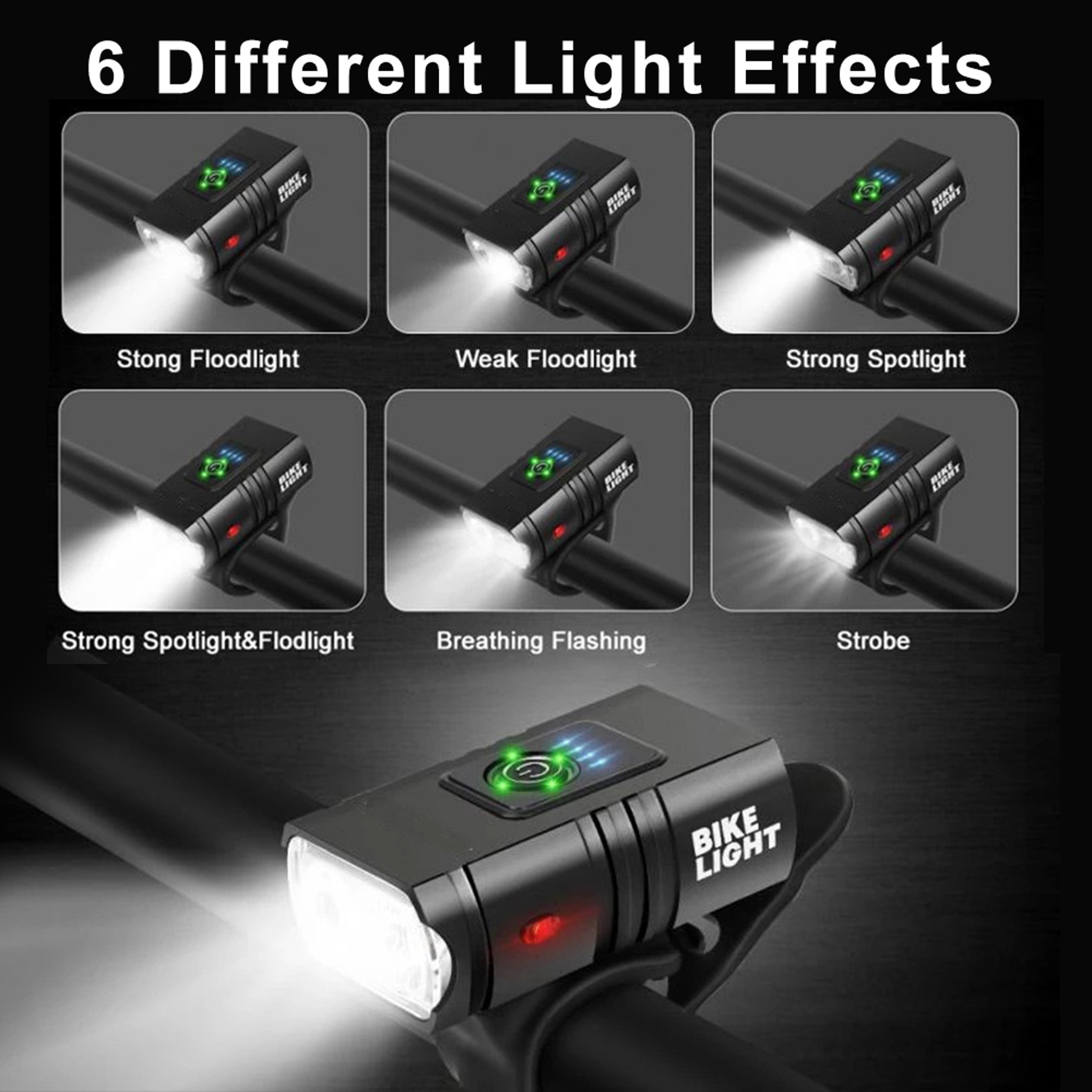 USB Rechargeable Bicycle Light Headlight T6 Flashlight LED Torch For MTB Mountain Cycling High Beam 2