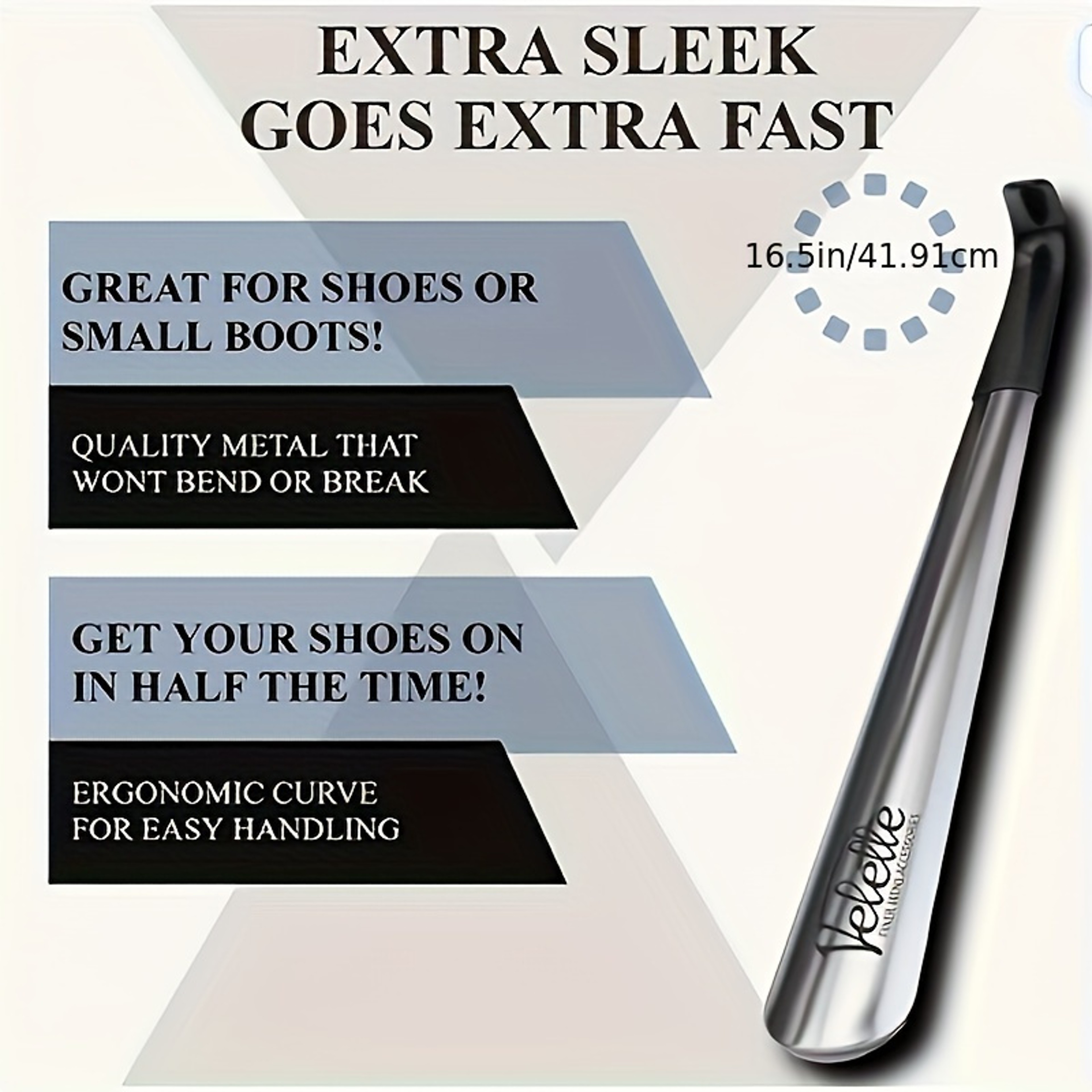 Ergonomic Stainless Steel Shoehorn, Long Handle Easy-Grip Shoe Horn for Seniors – view 7