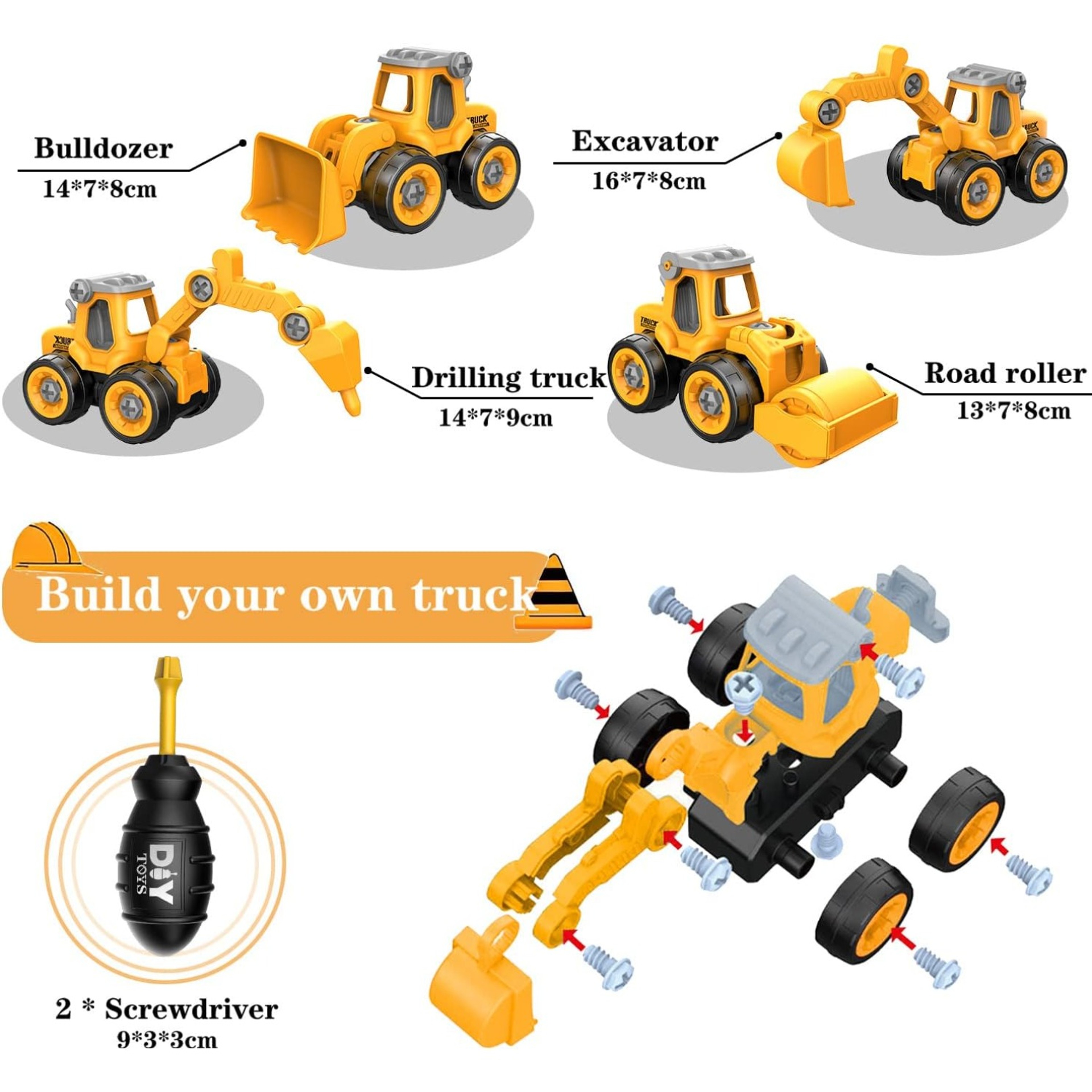 STEM Learning Take Apart Construction Truck Car Toys for Kids, Puzzle Play Educational Engineering Building Kit Gift – view 2