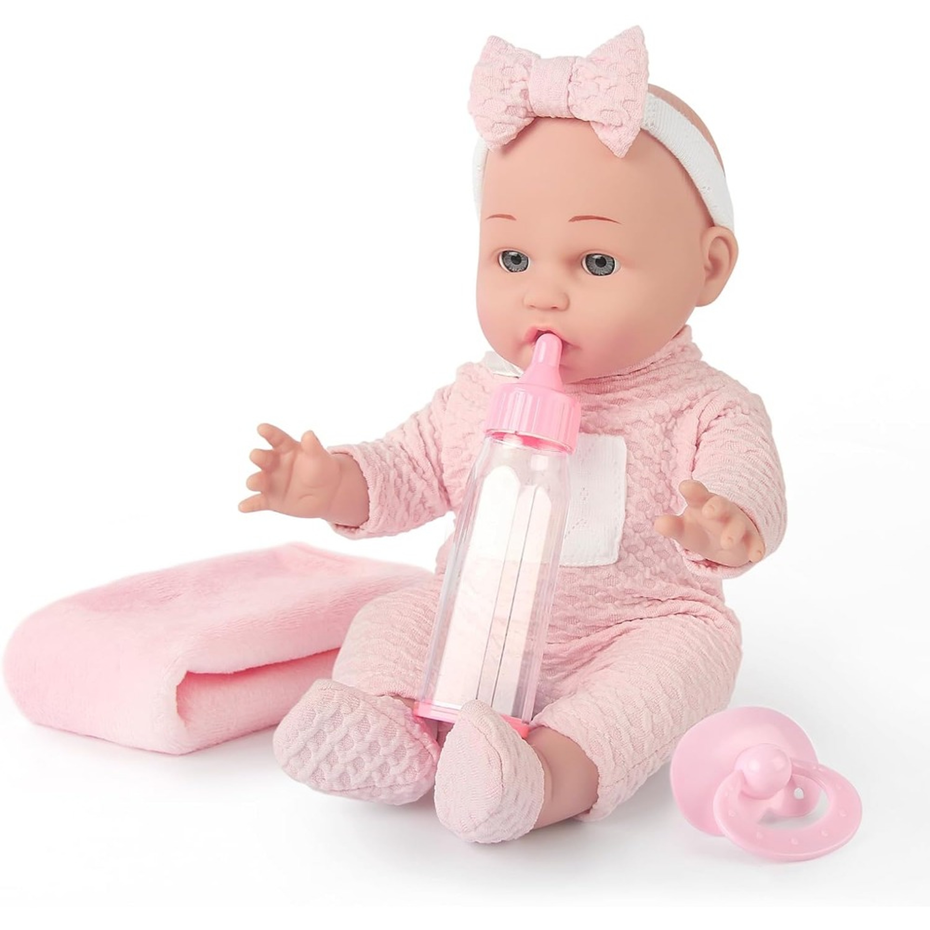 Baby Doll Set for Toddlers with Blanket, Pacifier, Feeding Bottle, Great Gift for Girls – view 8