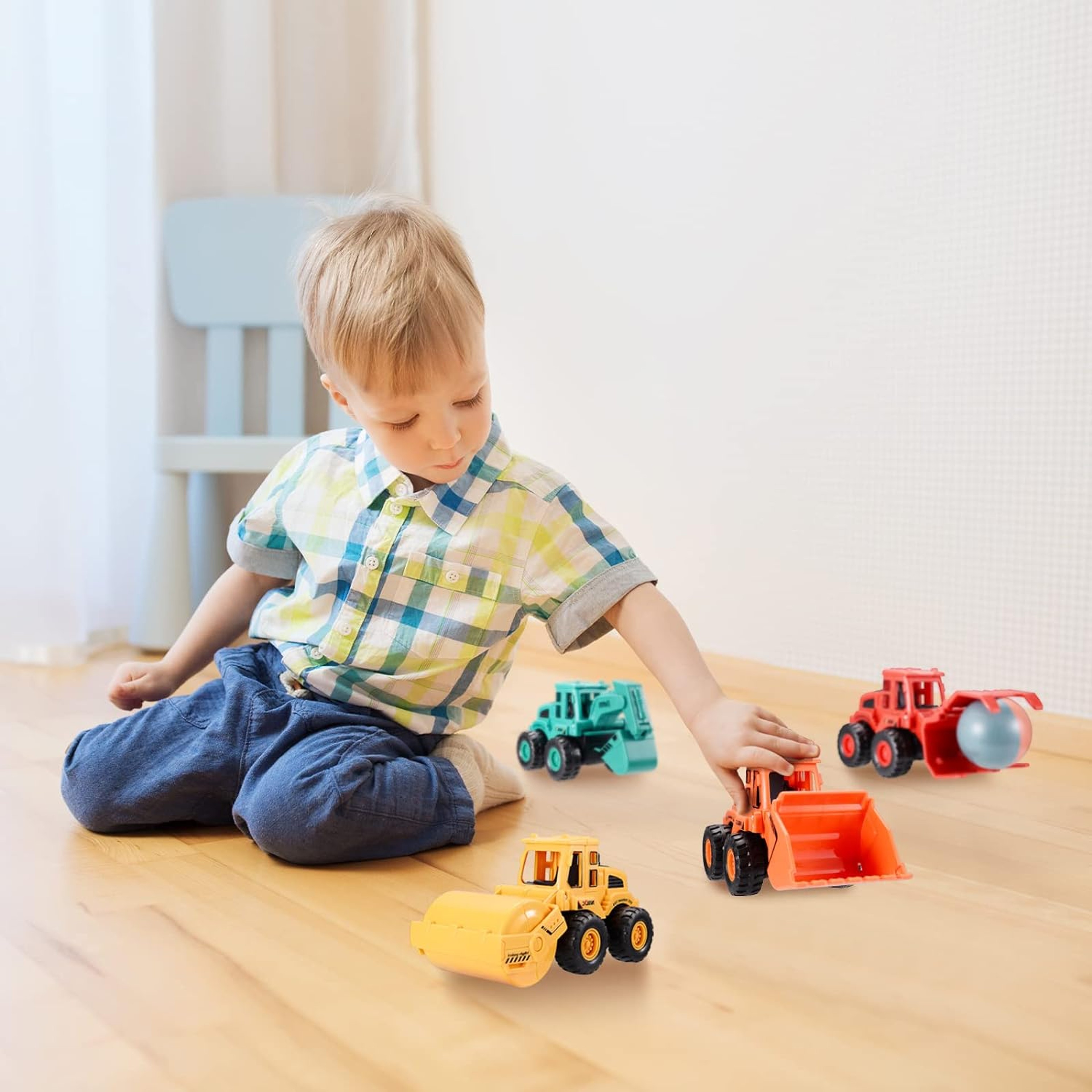 Friction Powered Construction Trucks, Excavator and Sand Toys for 3 Years Old Boys Girls Kids – view 6