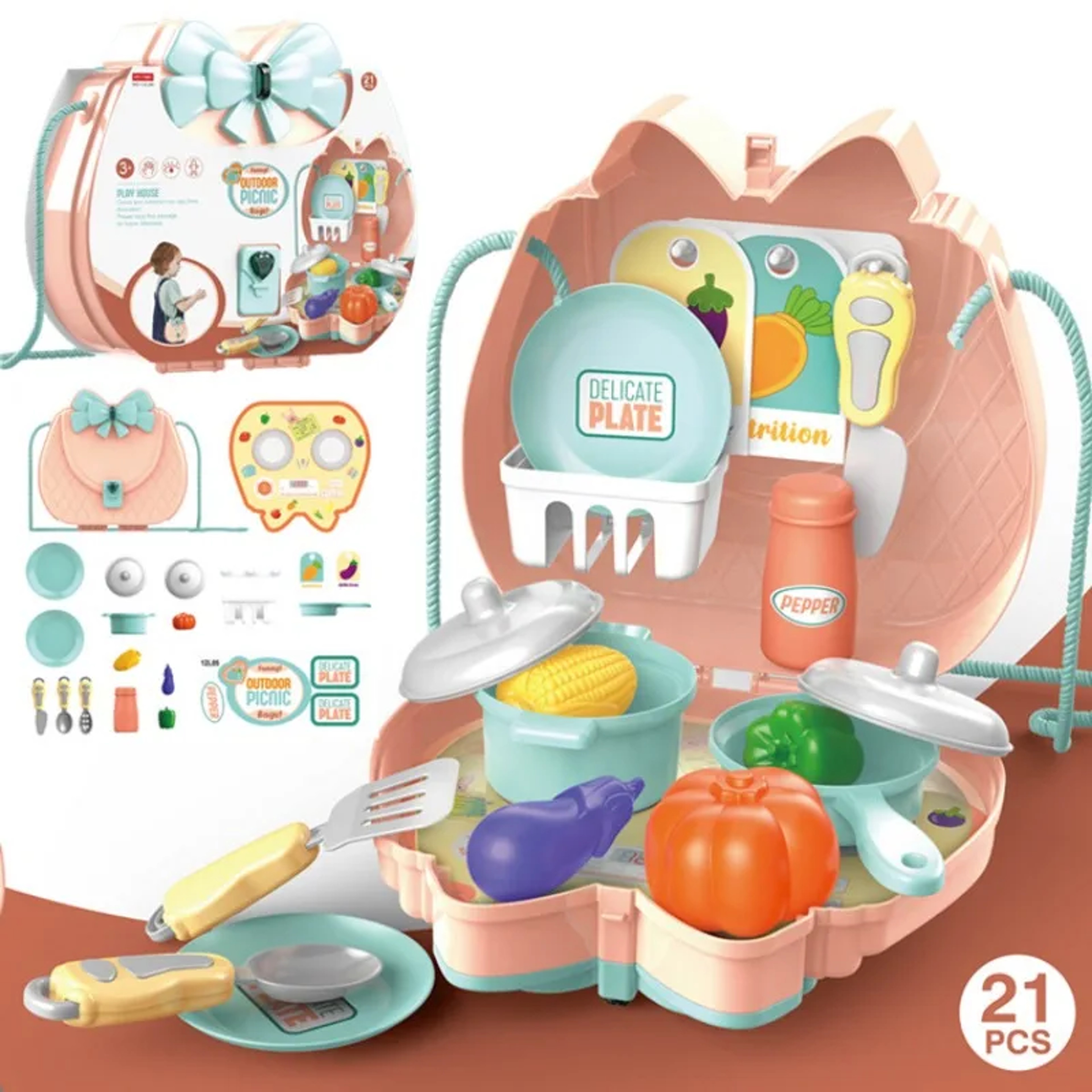 Pretend Play Doctor Kits Girls Makeup Sets With Crossbody Bag Ice Cream Playset For Toddlers 7