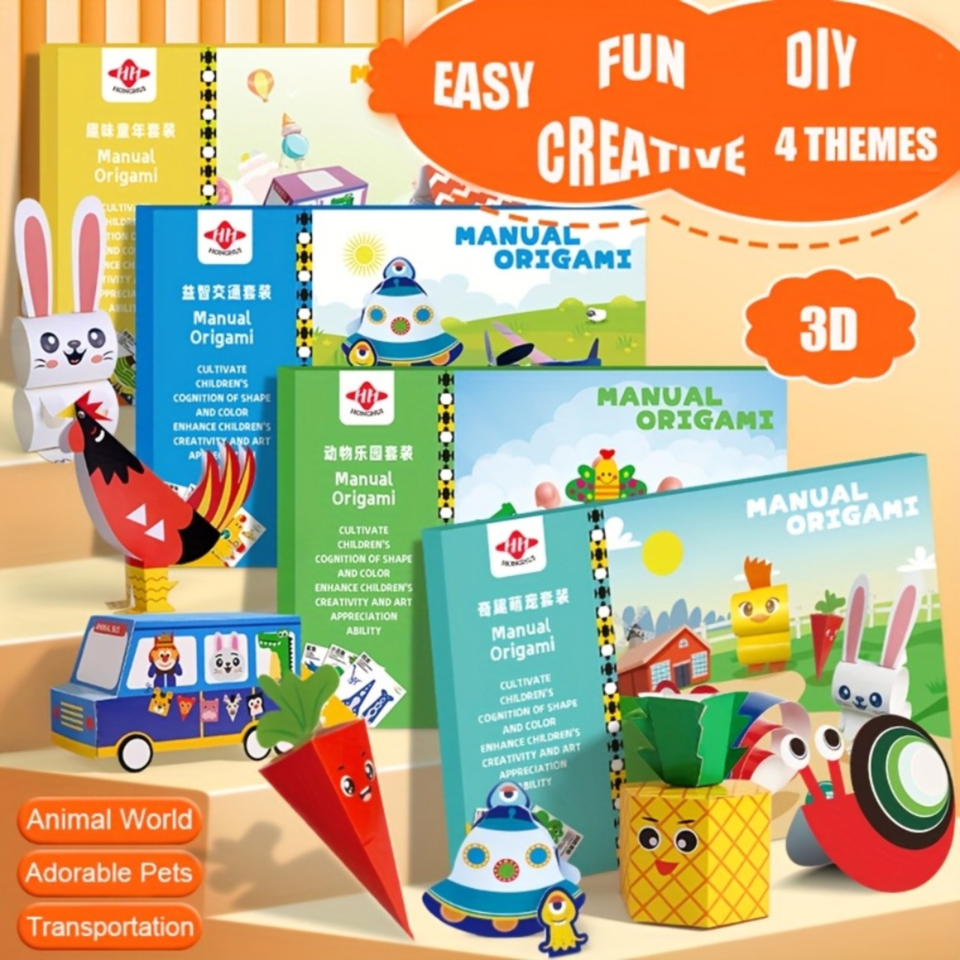 Origami Paper Kit With Guiding Book Kids Craft DIY Animal Pet Projects 0