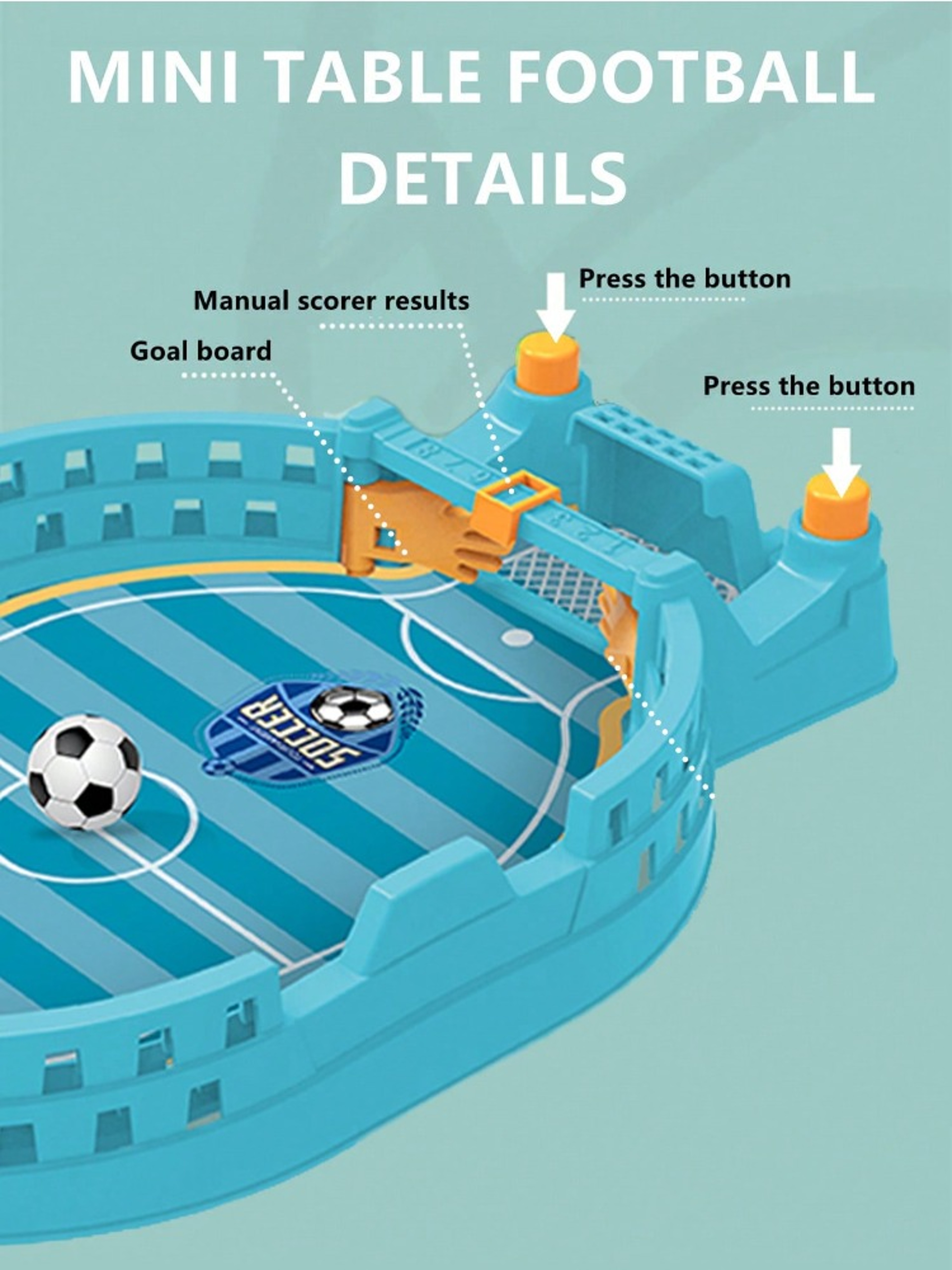 Mini Foosball Table Game for Kids Soccer Board Game Indoor Family Fun Gift for Boys Girls – view 5