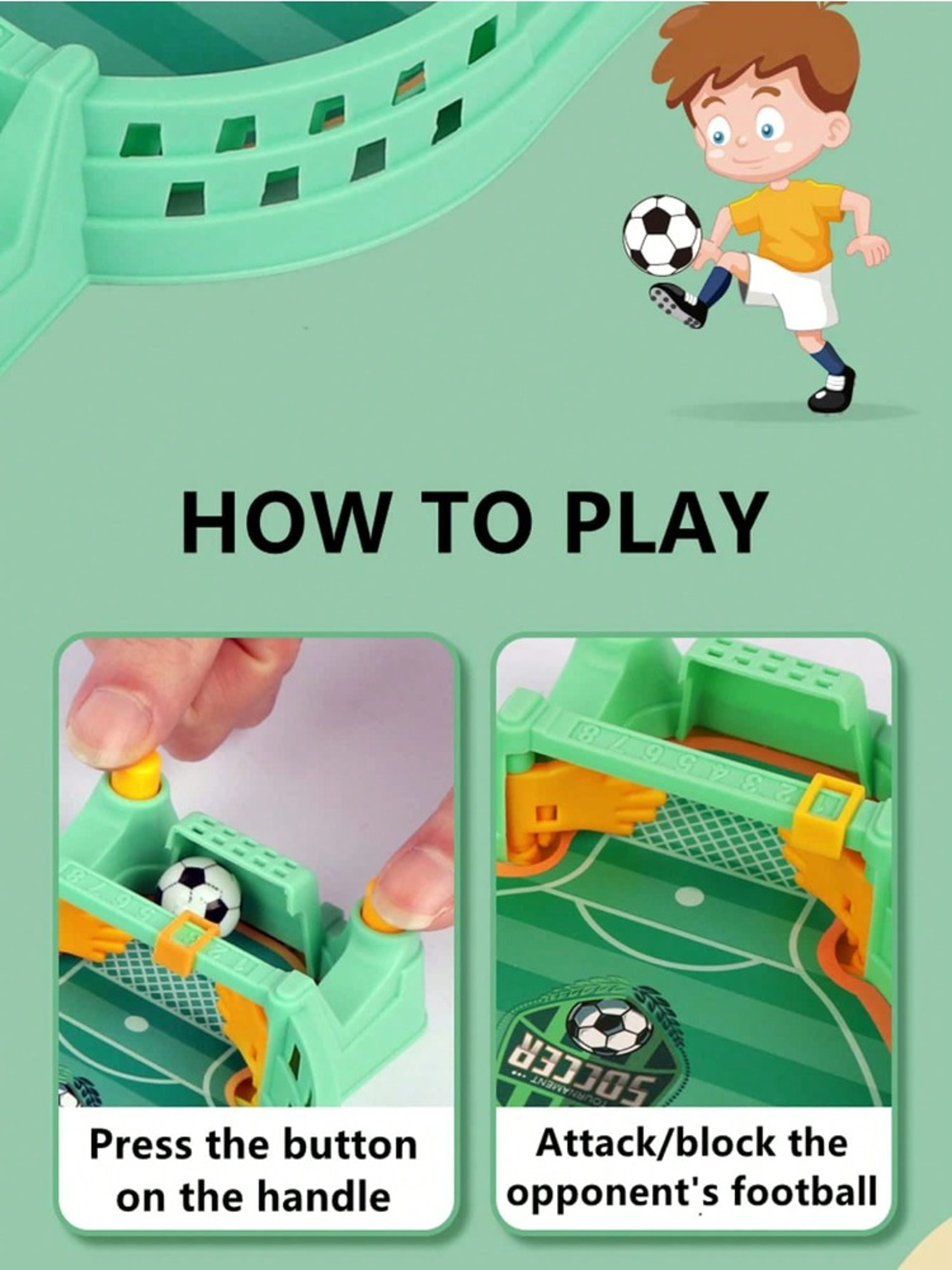 Mini Foosball Table Game for Kids Soccer Board Game Indoor Family Fun Gift for Boys Girls – view 6