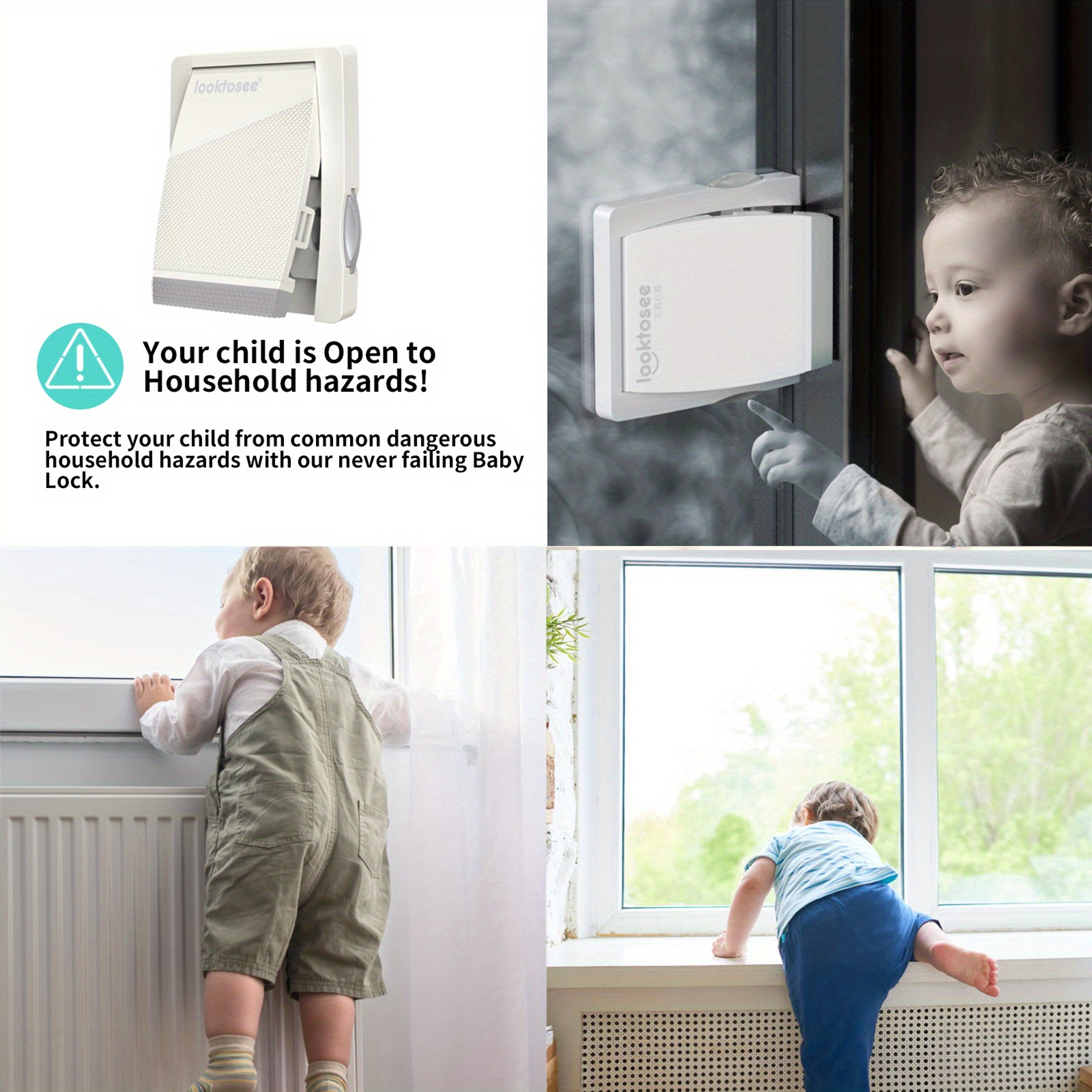 Baby Fall Prevention Door Window Safety Lock, Child Proof Sliding Lock to Protect Kids – view 2