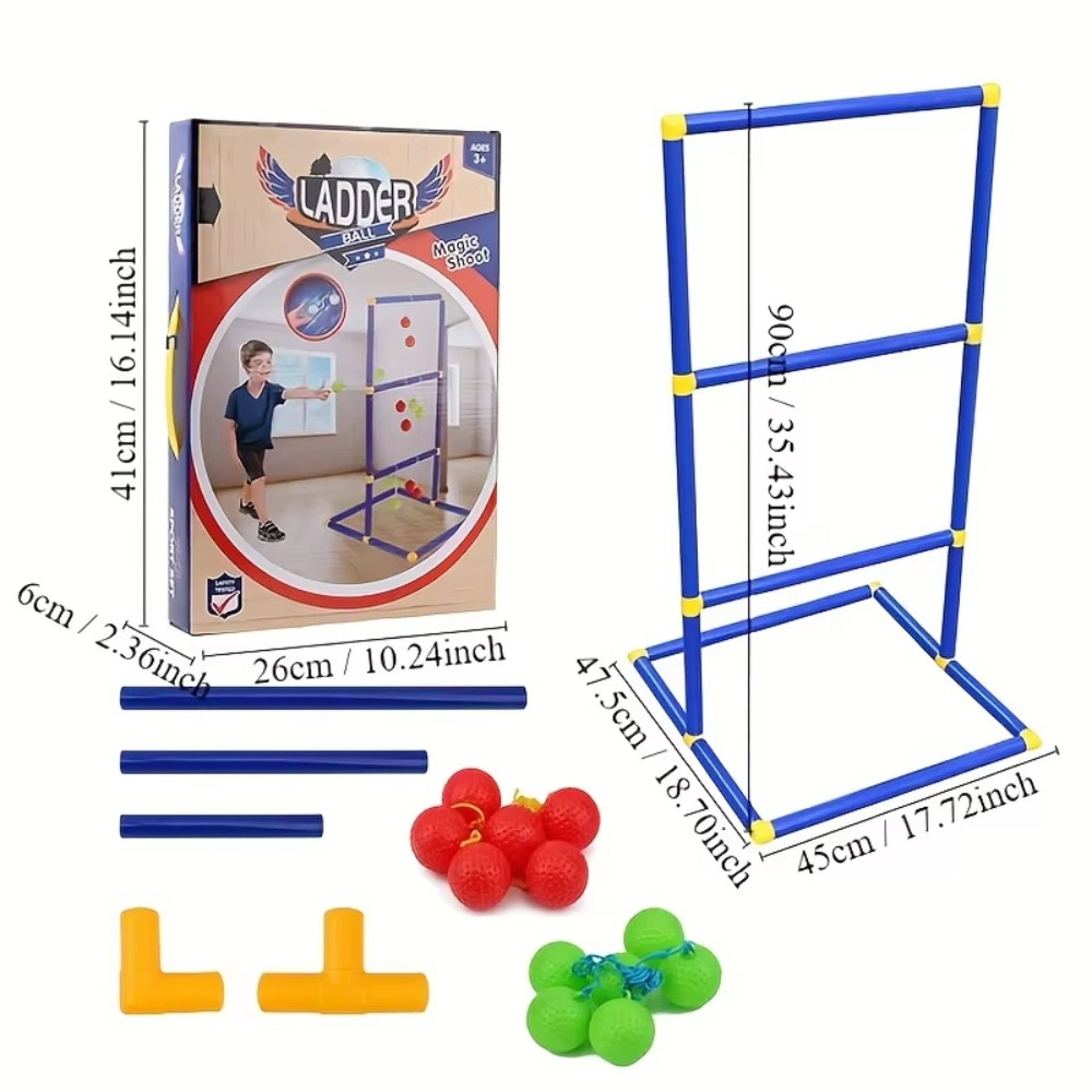 Ladder Ball Toss Game with Balls, Outdoor Family Sports Set for Backyard Fun, Gift for Boys and Girls – view 7