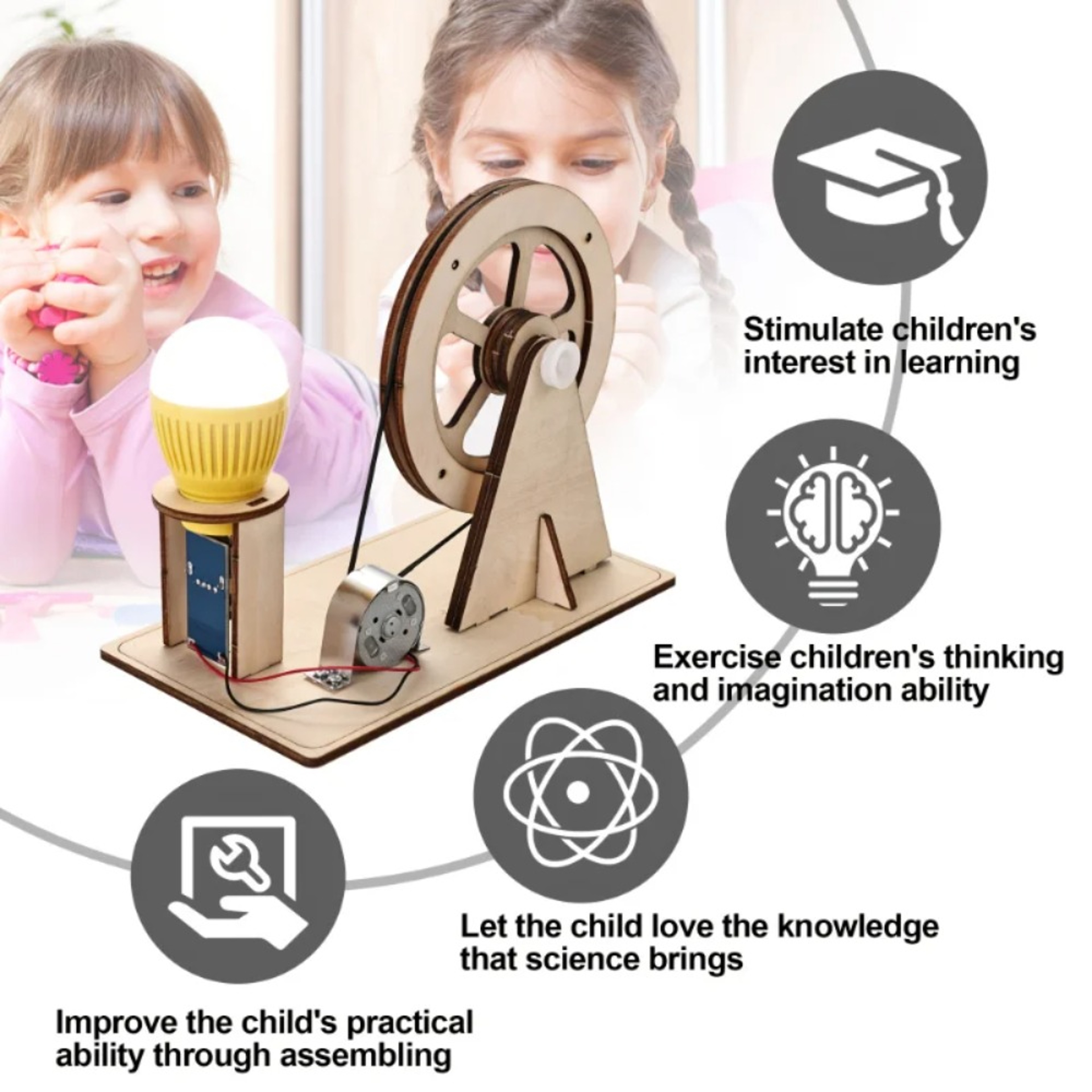 Science Kits for Teens, STEM Toys for Boys and Girls, Hand-Cranked Generator DIY Craft Kit, Fun Educational Gift – view 5