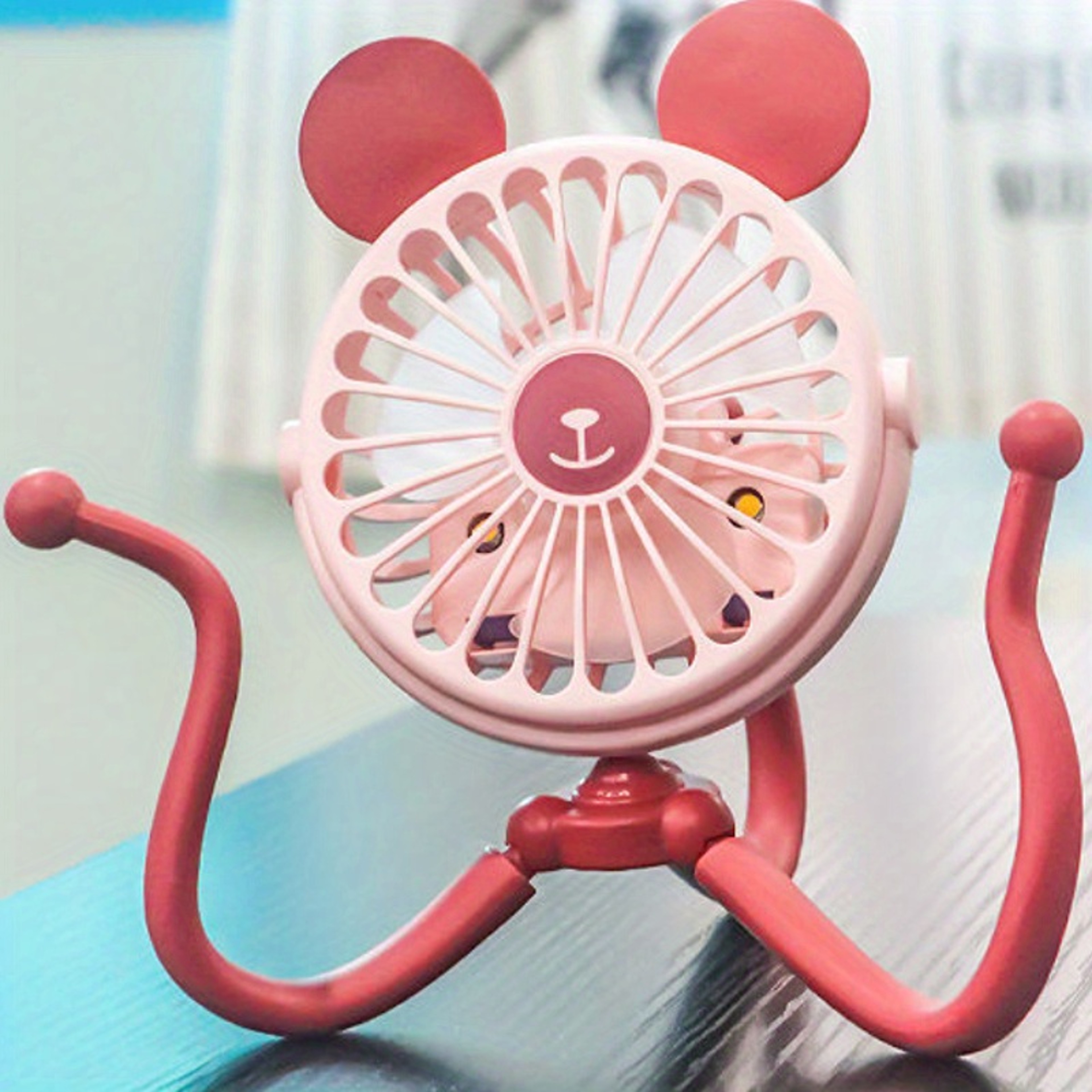 USB Rechargeable Baby Stroller Fan with Clip, Octopus Shaped Funny Portable Fan for Car Seat – view 7