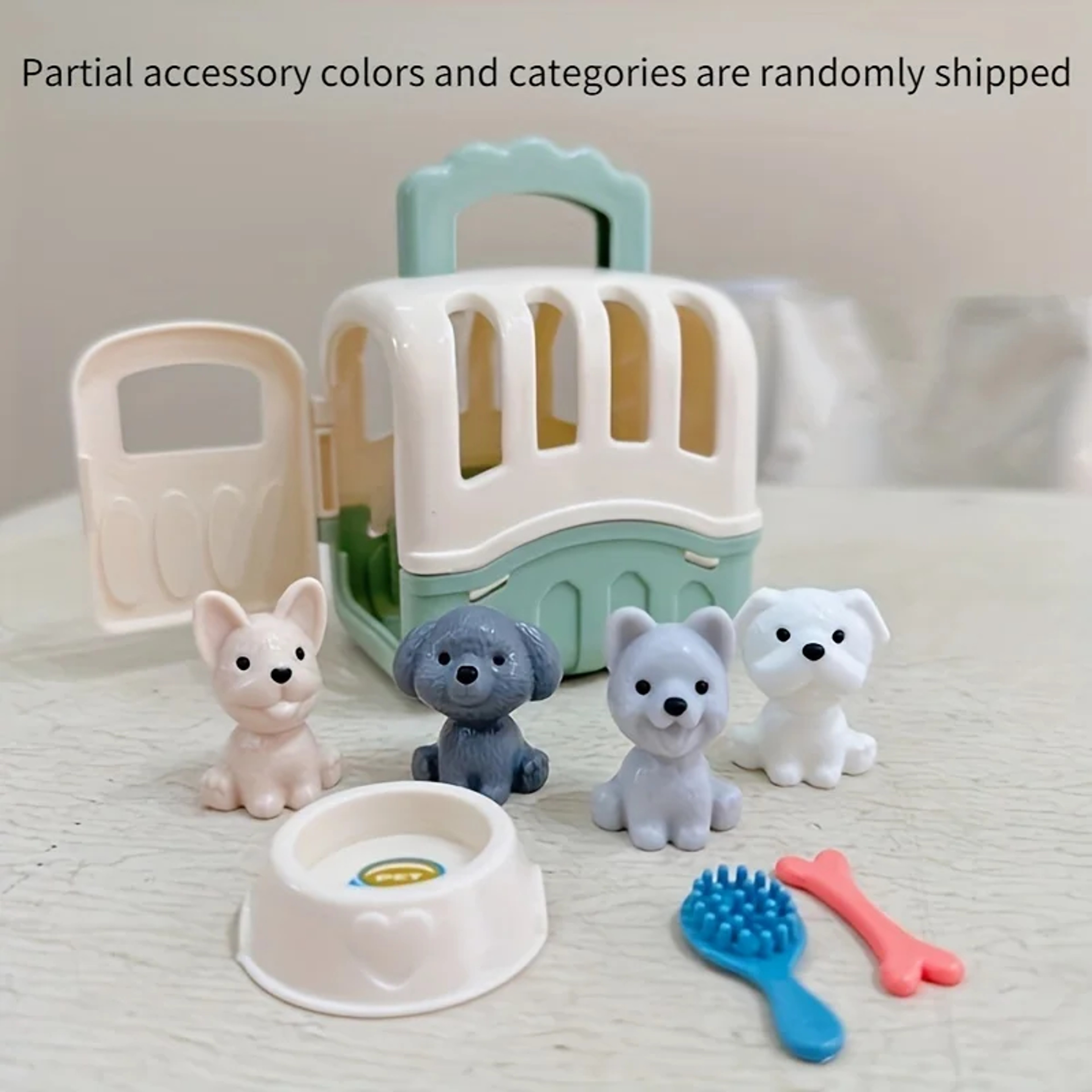 Dog Puppy Toy Set For Kids Mini Pet Care Play Kit With Cage Grooming  Feeding Toys For Toddlers 7