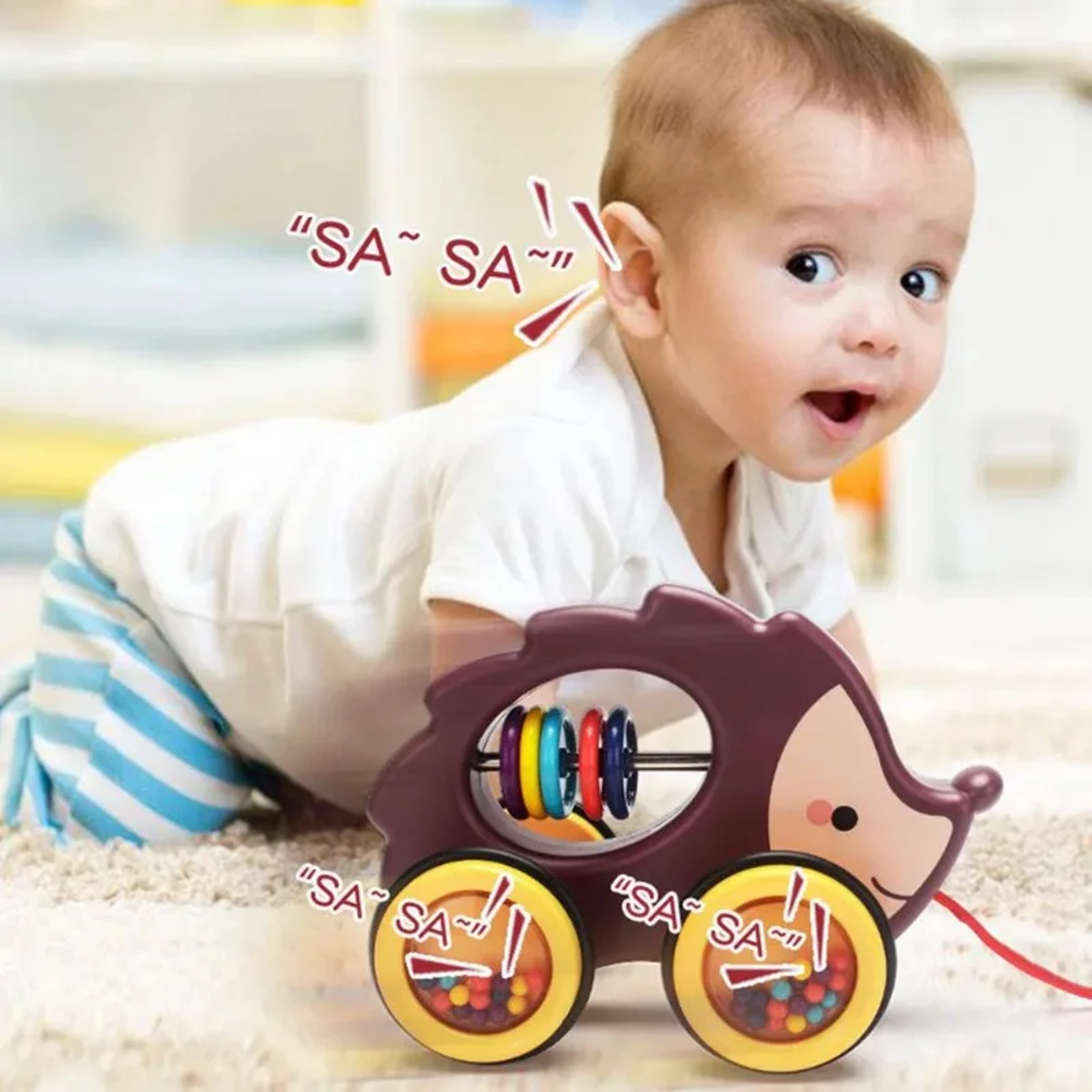 Pull Along Cartoon Animals Toy for Babies, Educational Walking Toy with String for Toddlers, Perfect Gift for Kids – view 2