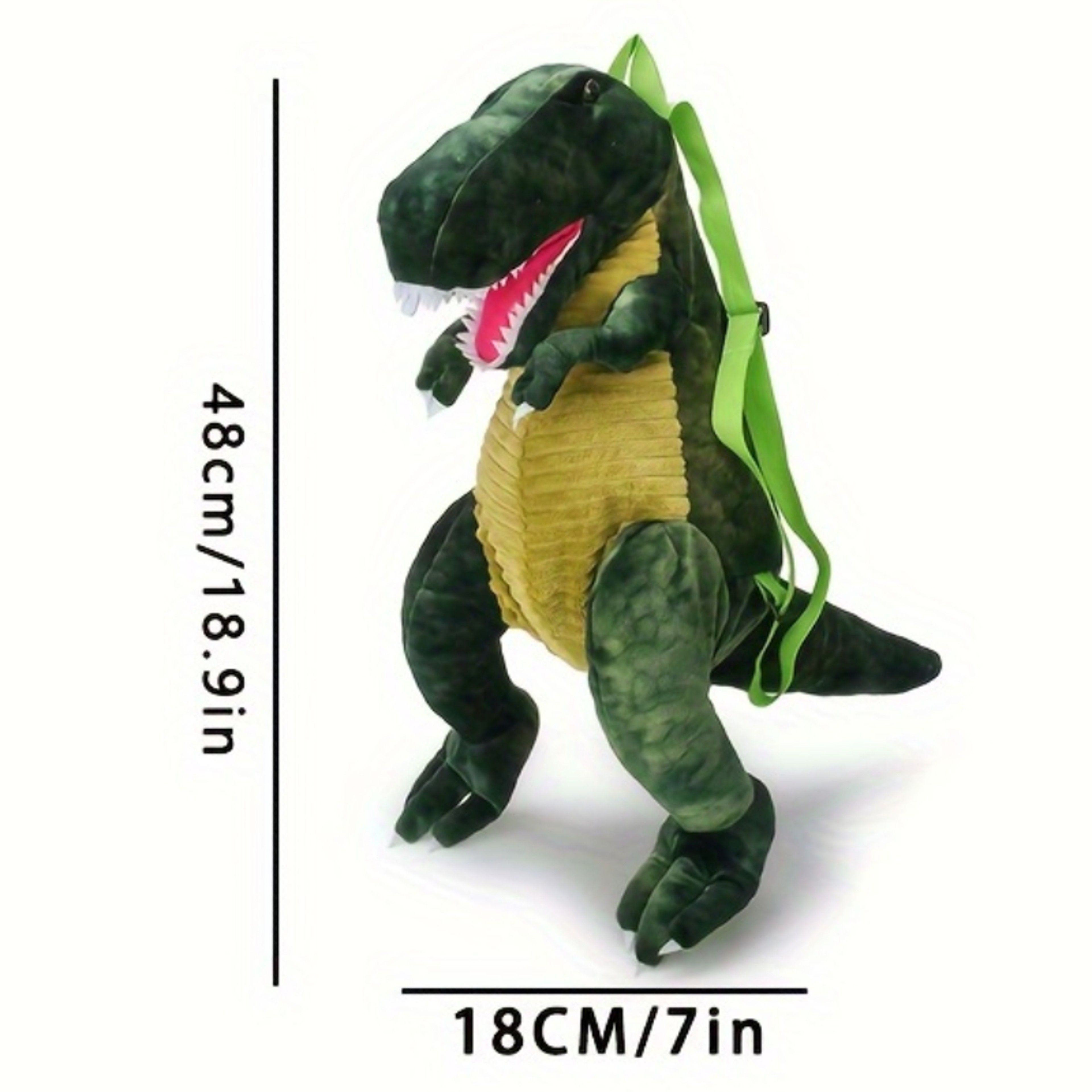 Dinosaur Costume Accessories for Boys, Plush T-Rex Backpack for Kids with Adjustable Straps – view 2