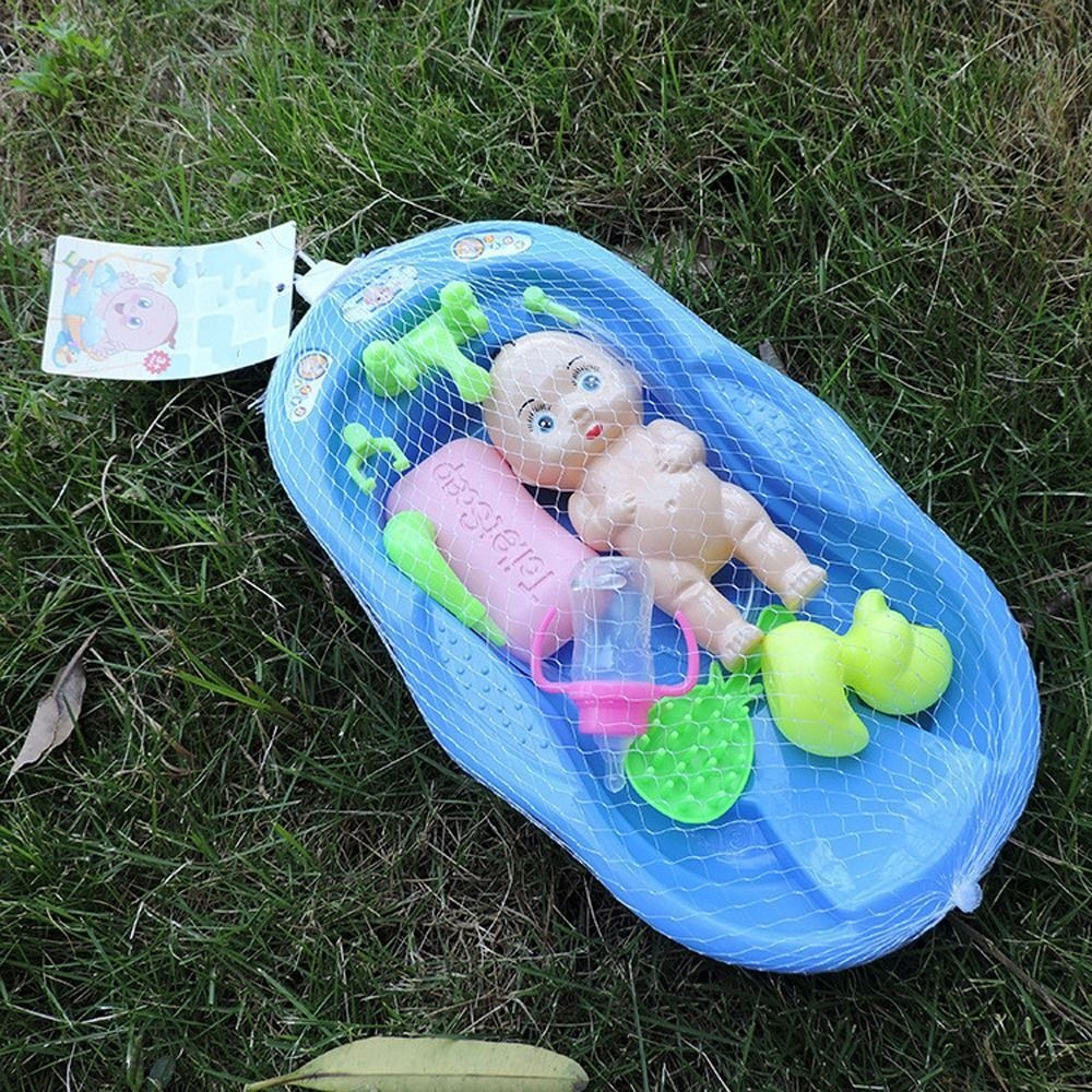 Pretend Play Baby Doll Care Set With Bathtub Accessories Baby Dolls Bath Set For Toddlers Birthday  2
