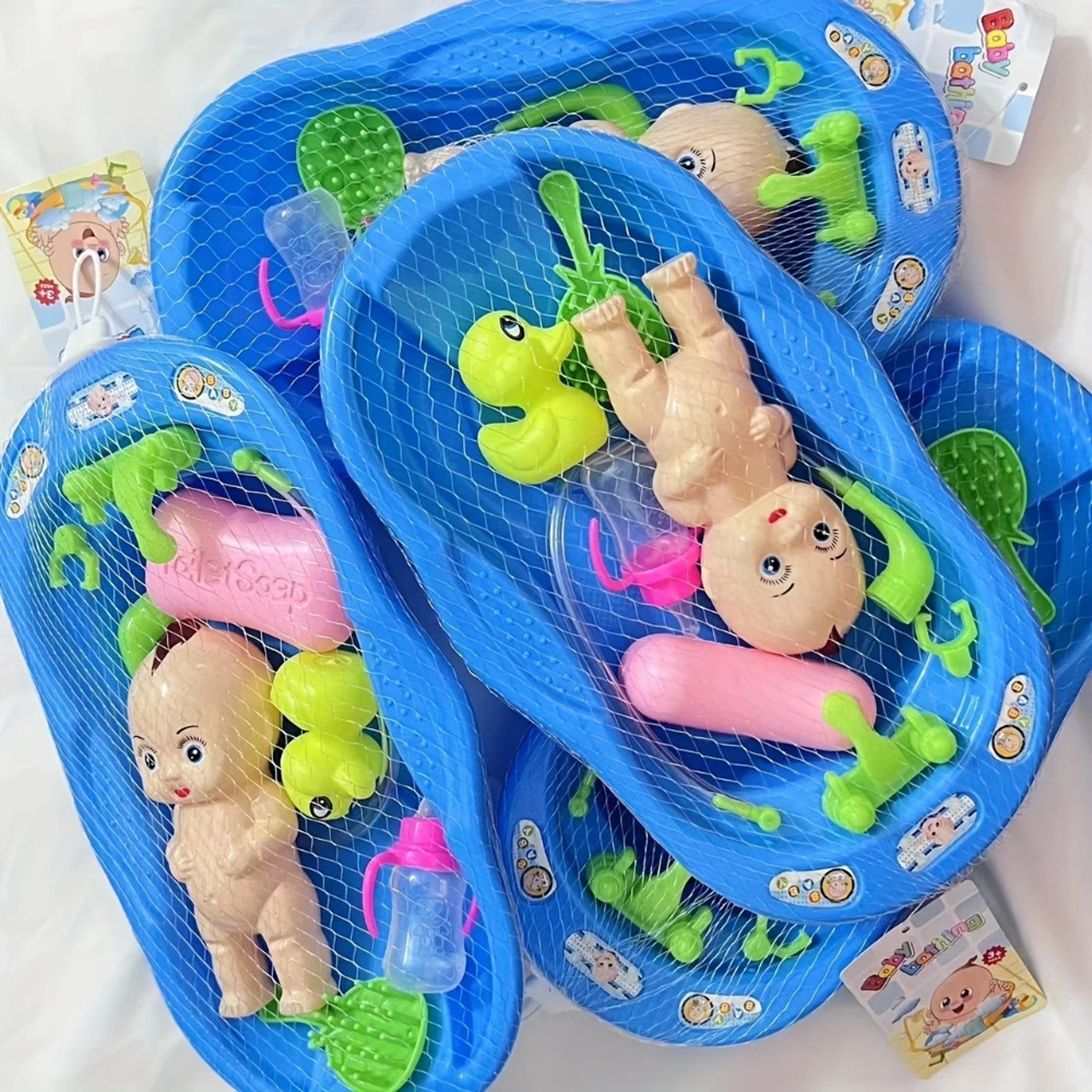 Pretend Play Baby Doll Care Set With Bathtub Accessories Baby Dolls Bath Set For Toddlers Birthday  4
