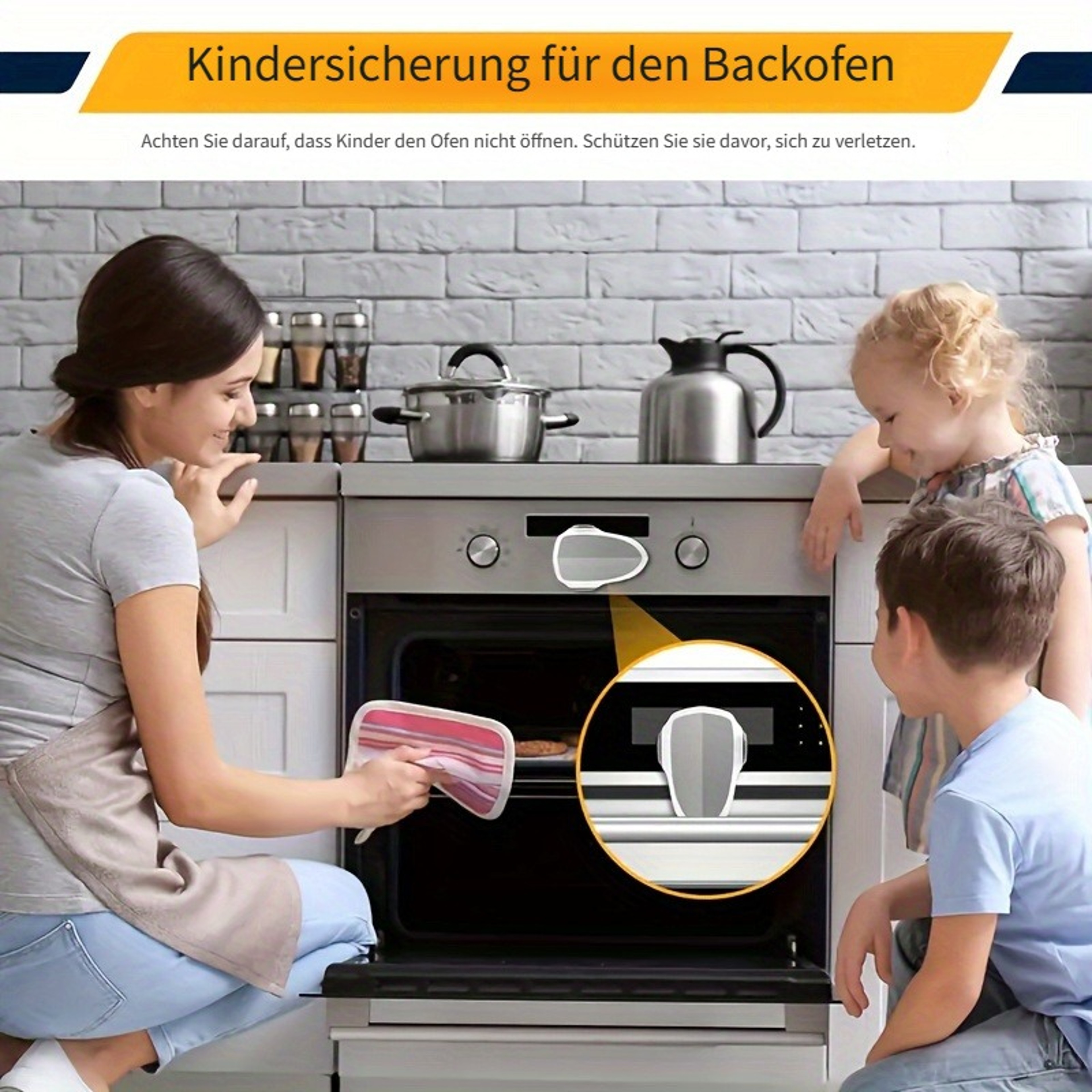 Childproof Oven Door Lock For Toddlers HeatResistant SelfAdhesive Lock NoDrill Durable Baby Safety  3