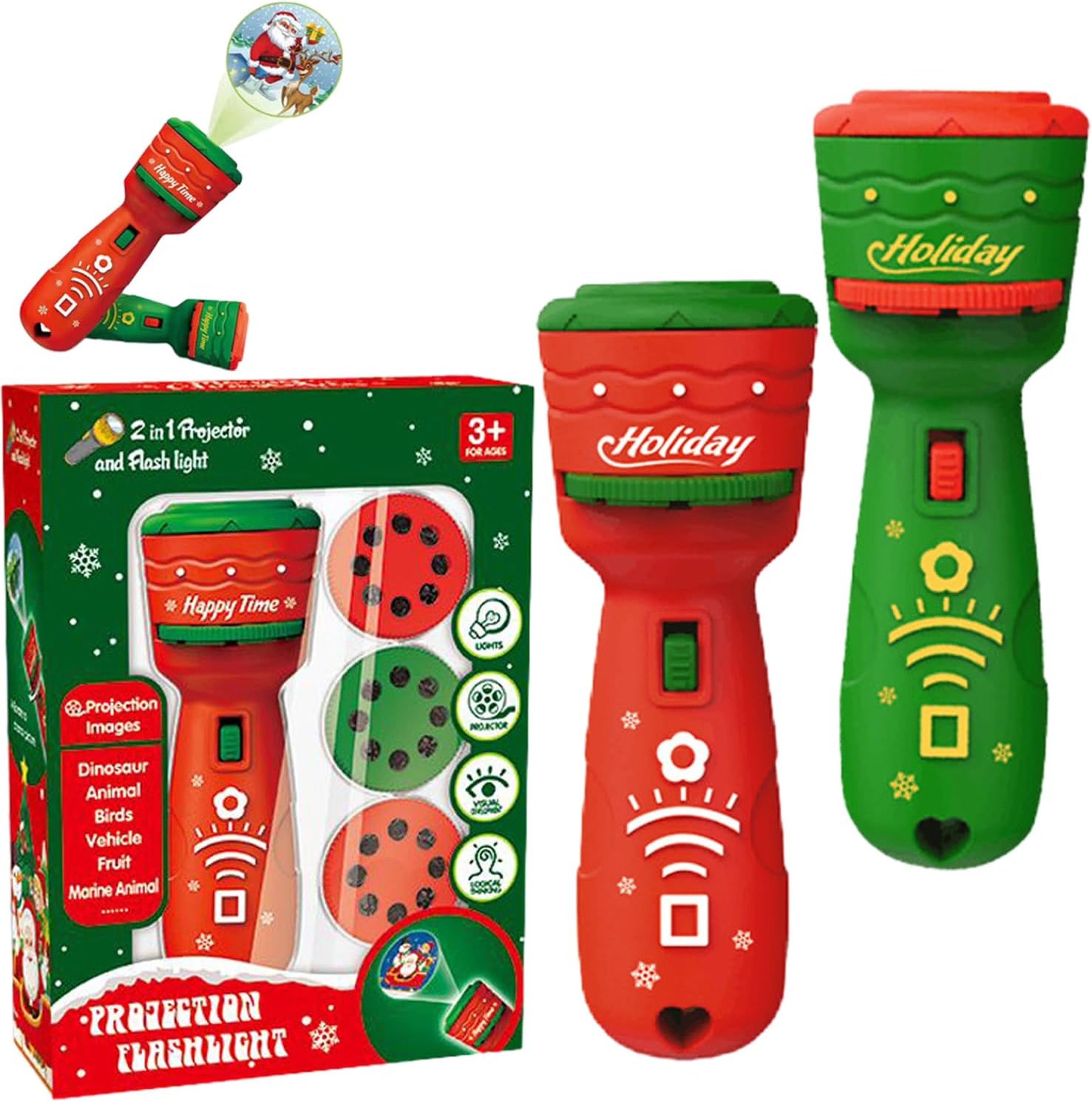 Christmas Projection Flashlight, Magic Projector Wonder Lamp Toy for Kids, 24 Christmas Images Featuring Elk and Santa C – view 8