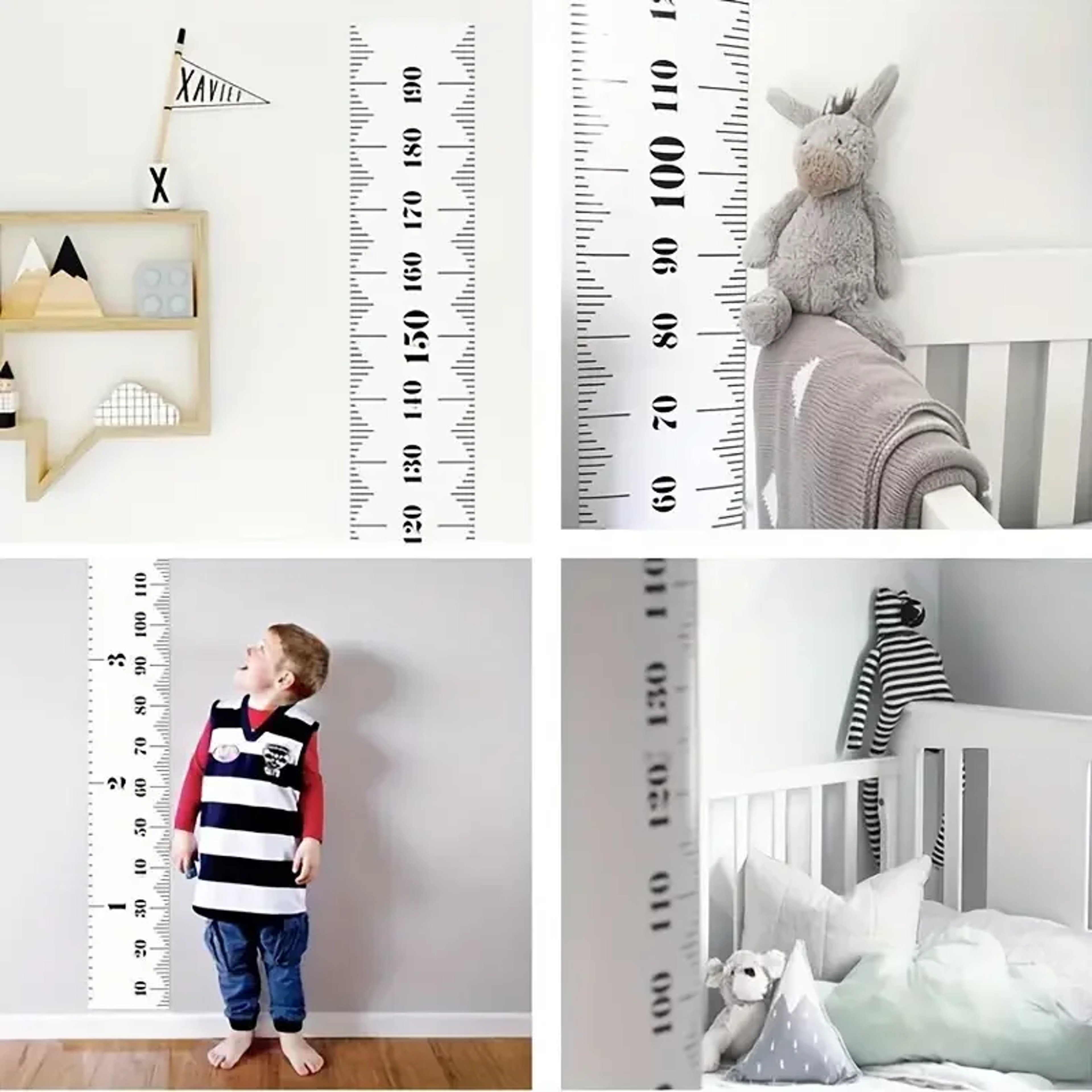 Kids Growth Chart Ruler Removable Wall Art Waterproof Nursery Decor Height Measure Wall Chart For B 4