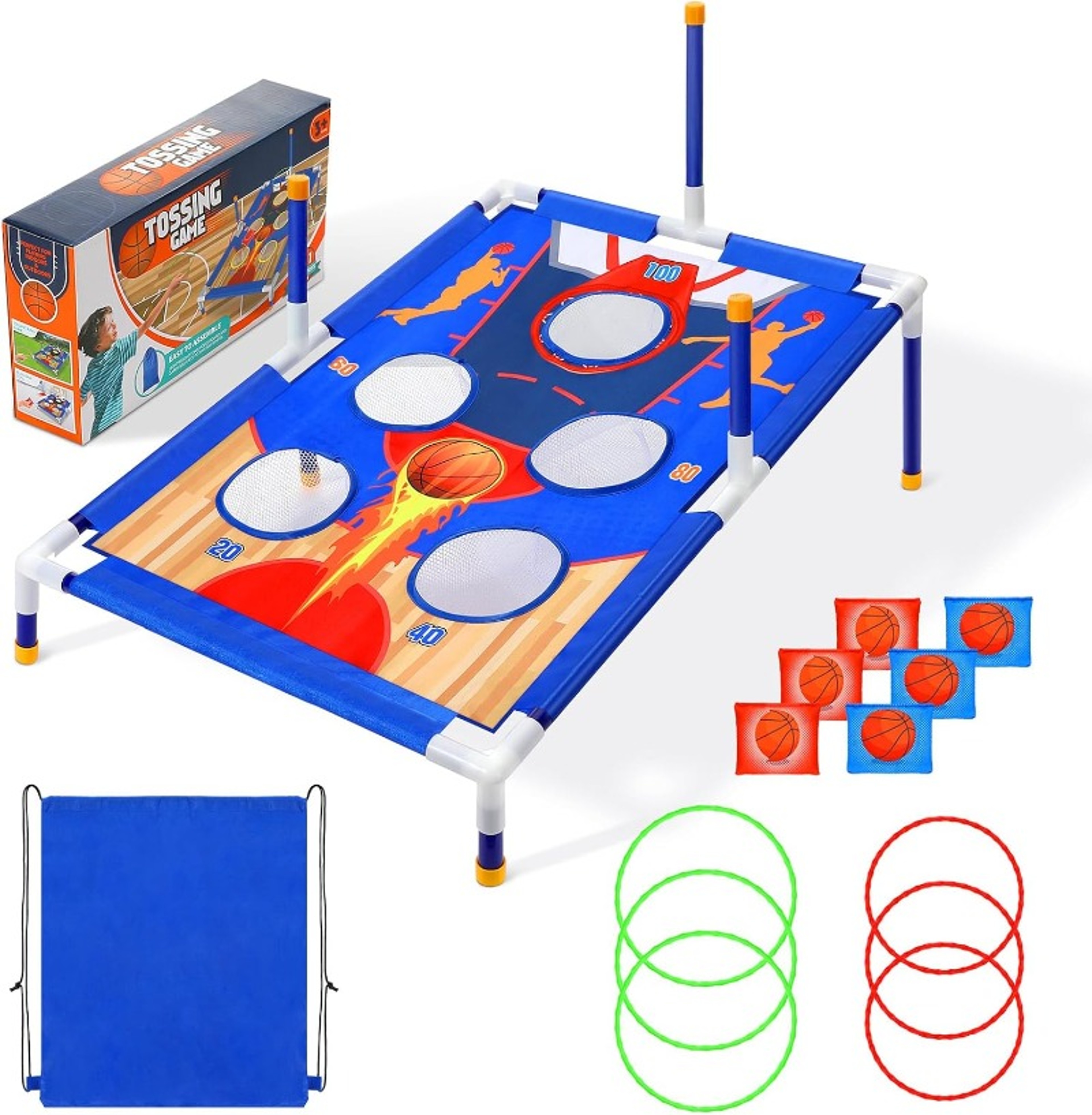Outdoor Toss Game Combo for Kids, Carnival Games Bean Bags, Ring Toss, Family Fun, Birthday Gift – view 1