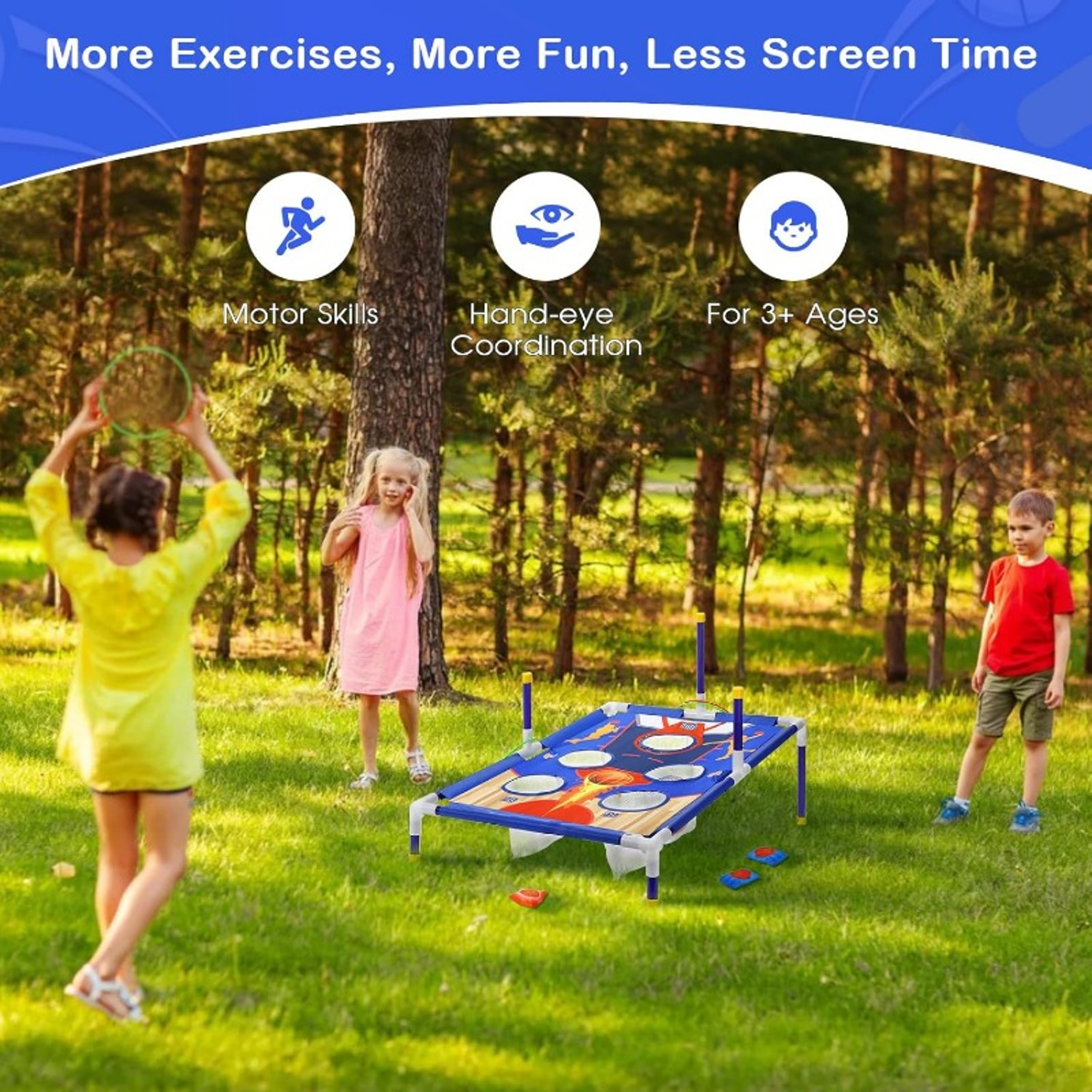 Outdoor Toss Game Combo for Kids, Carnival Games Bean Bags, Ring Toss, Family Fun, Birthday Gift – view 5