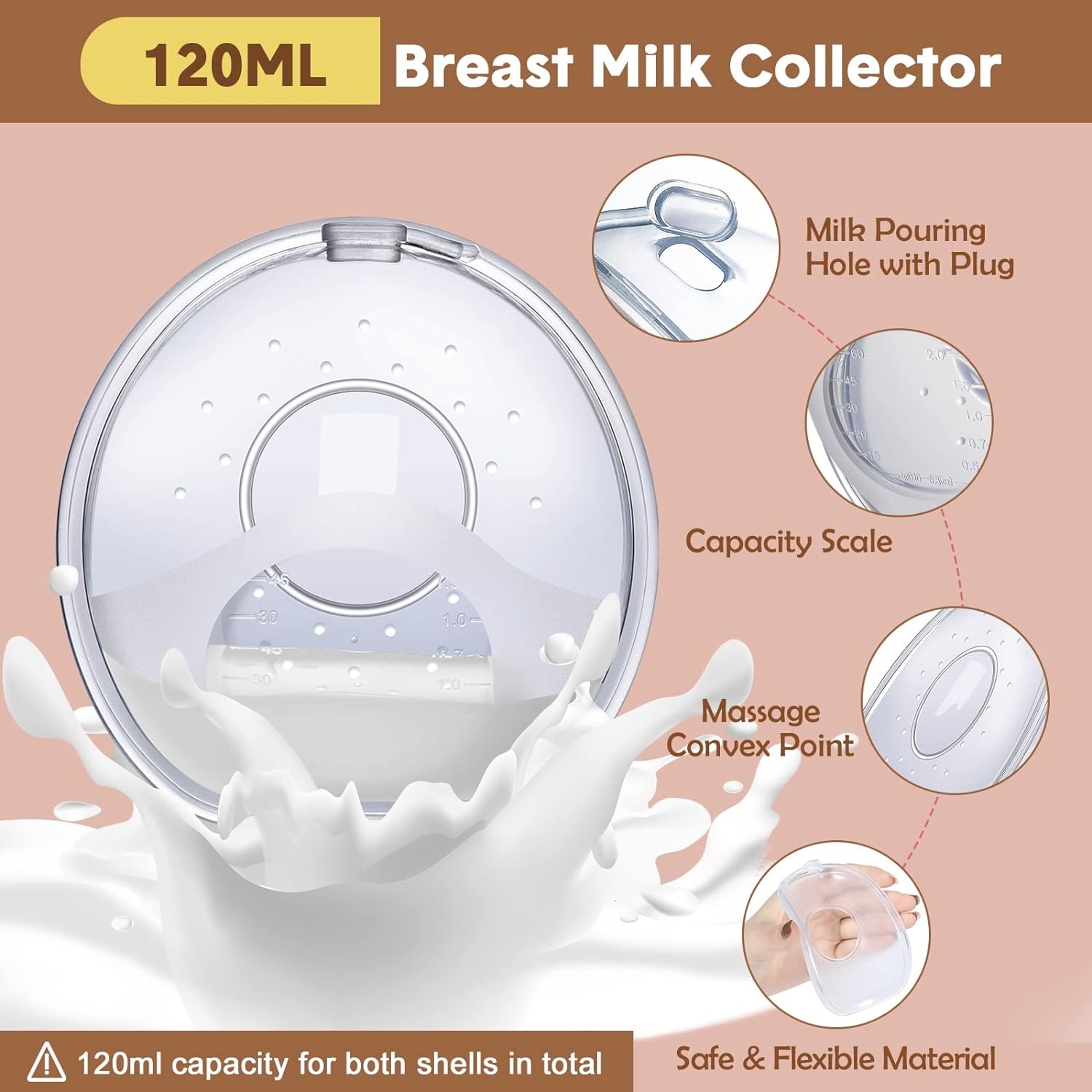 Breastfeeding Breast Shell Silicone Nursing Pad Milk Saver Cup For Nursing Moms Set 2