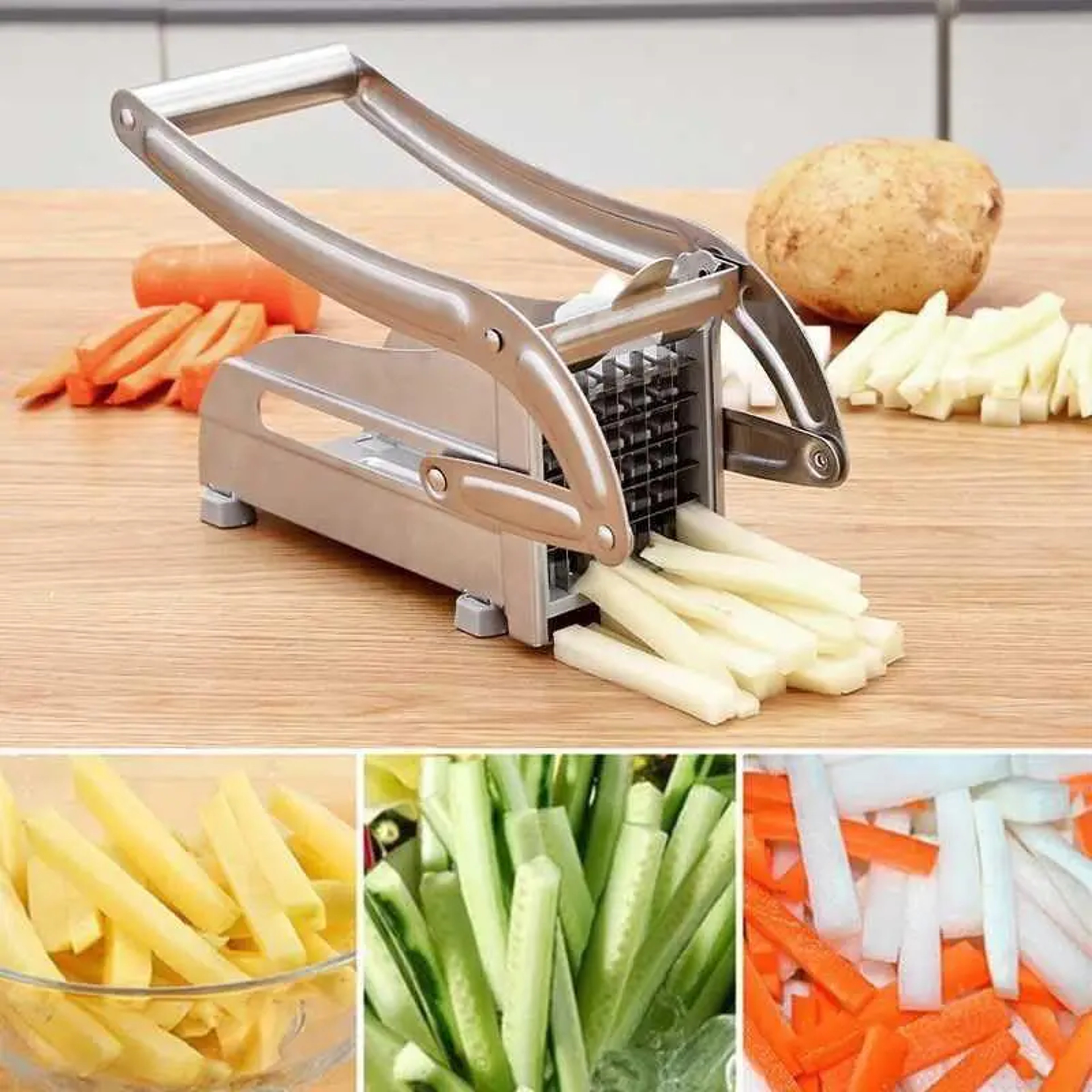 Food Chopper, Stainless Steel Cutting Machine, Potato Slicer, Vegetable Cutting Machine, French Fry Cutting Machine – view 2
