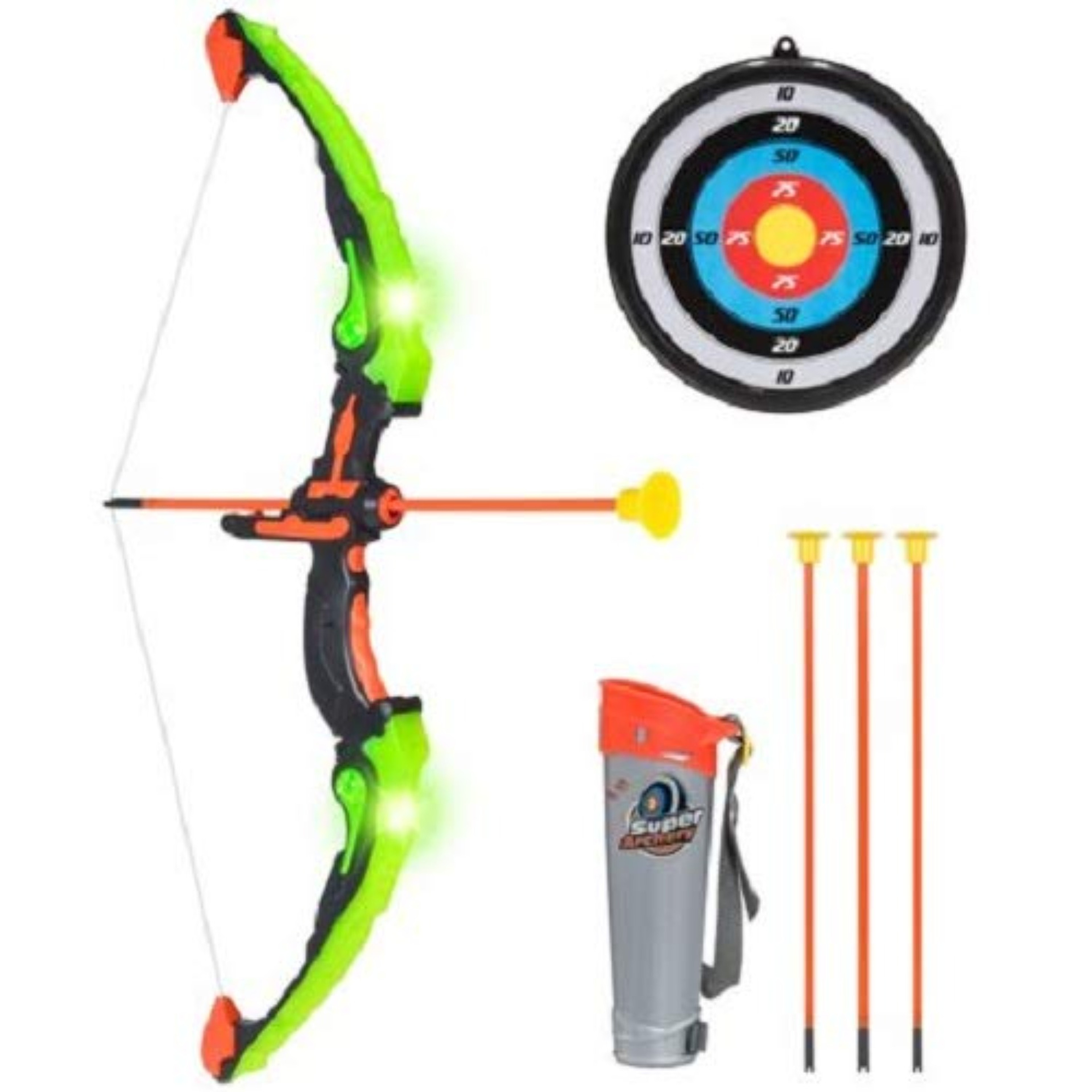 LED Light Up Archery Toy Set For Kids Bow And Arrow Game With Quiver Indoor And Outdoor Sport Toys  3