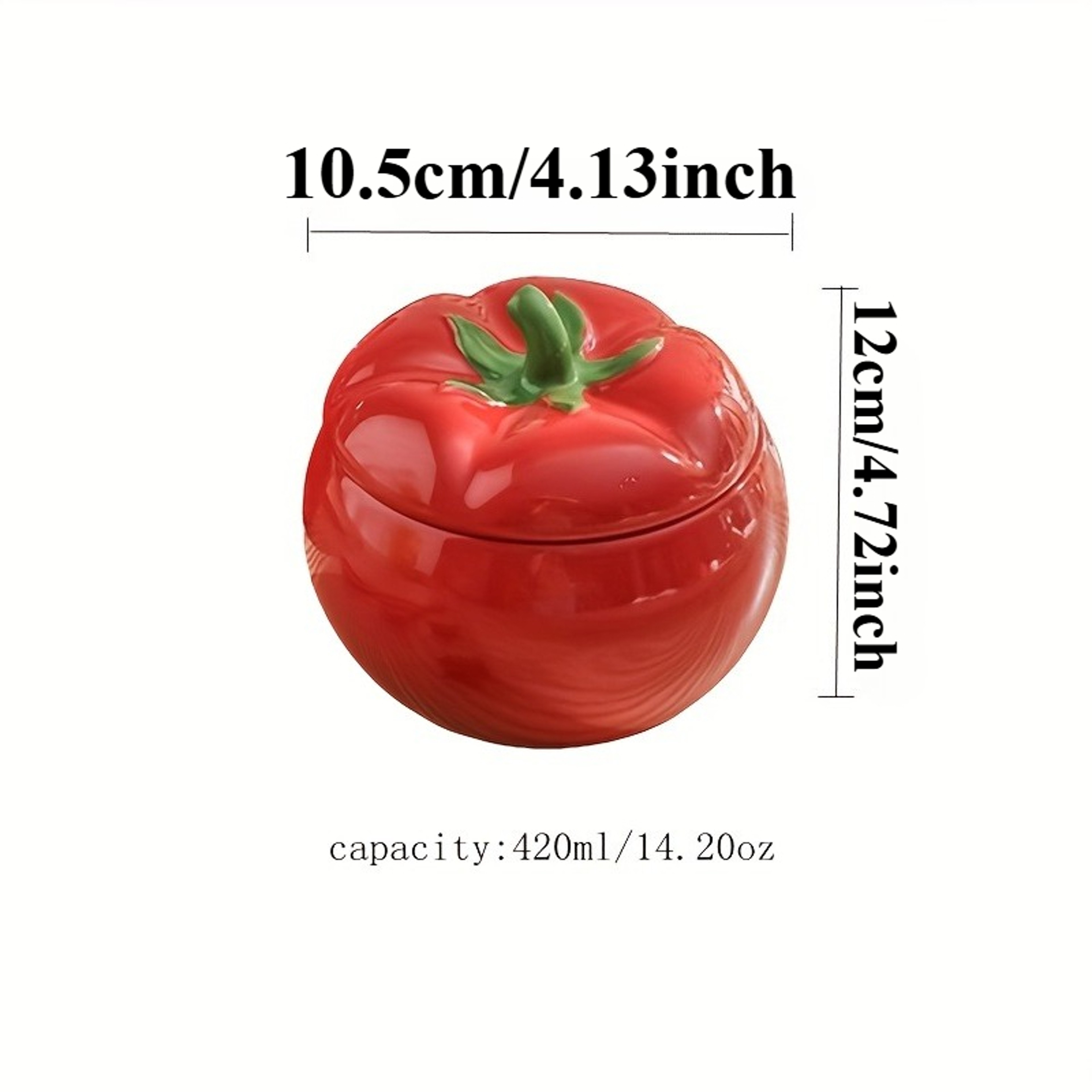 Tomato Ceramic Sugar Bowl with Spoon, Storage Spice Jar, Kitchen Dining Table Seasoning Container, Christmas Decorative – view 2