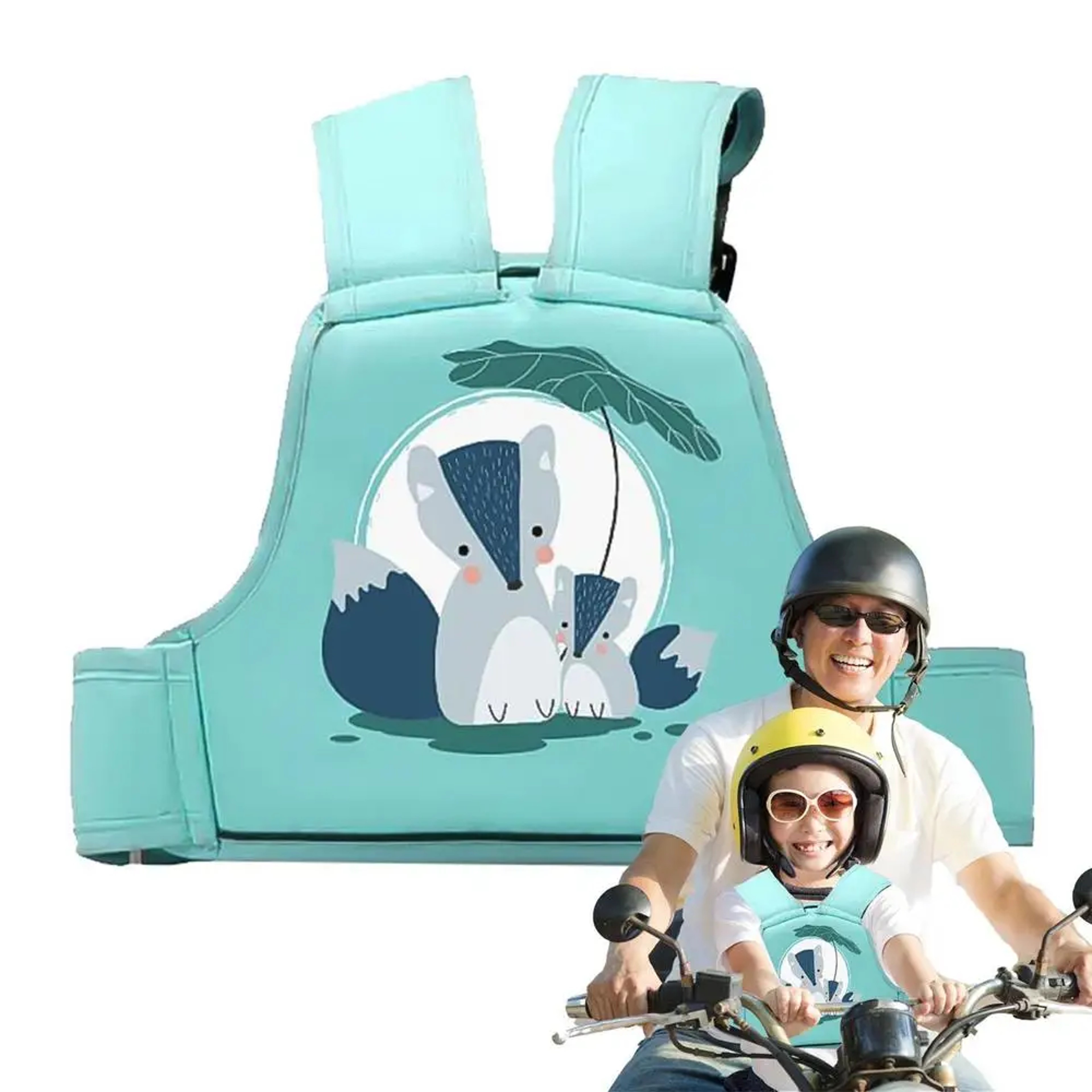 Cartoon Kids Safety Harness, Breathable Adjustable Motorcycle Harness, Children Passenger Harness with Shoulders – view 1