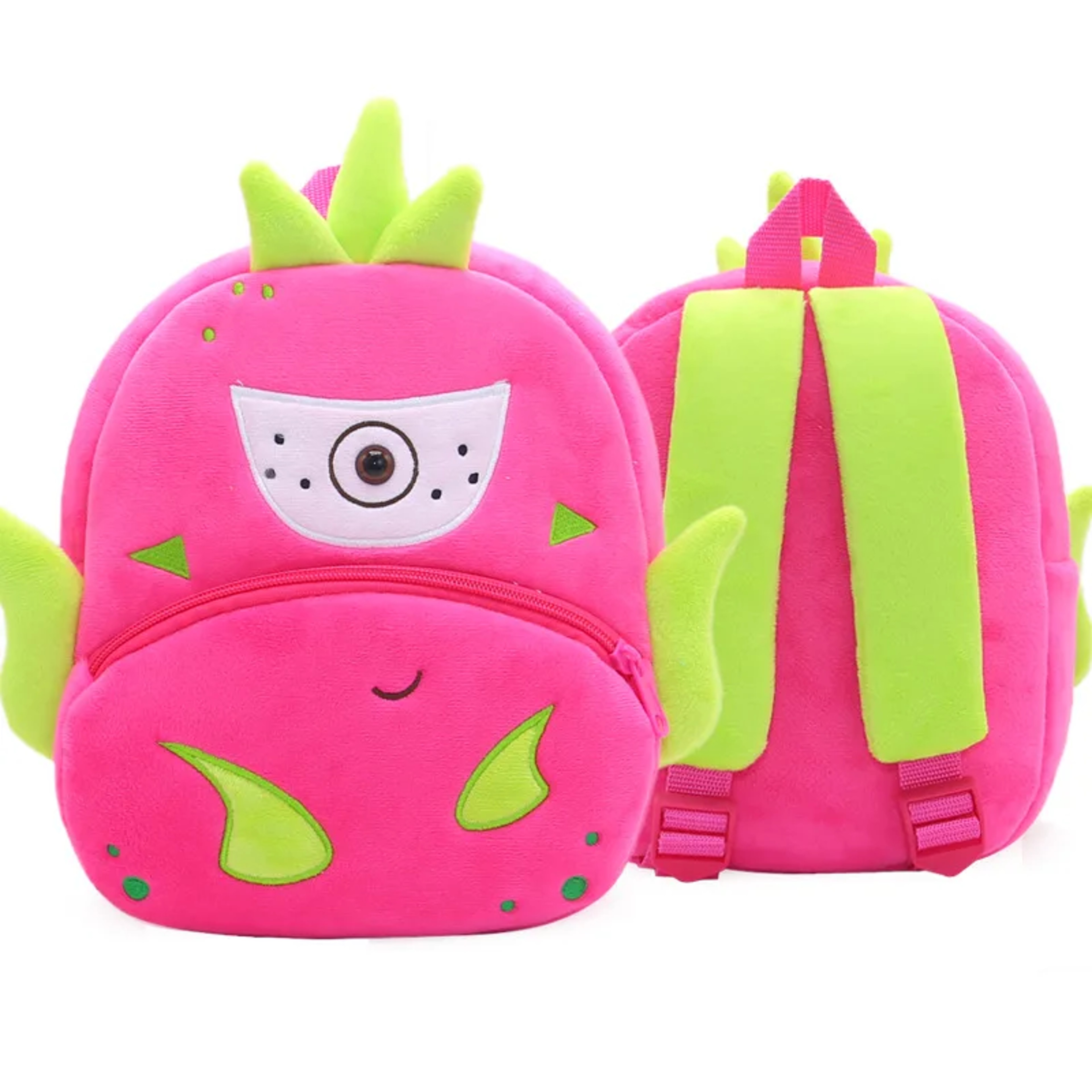 Mini Plushie Avocado Pumpkin Strawberry Backpack, Cute Cartoon Toddlers Schoolbag for Kids, Kindergarten Bookbag – view 8