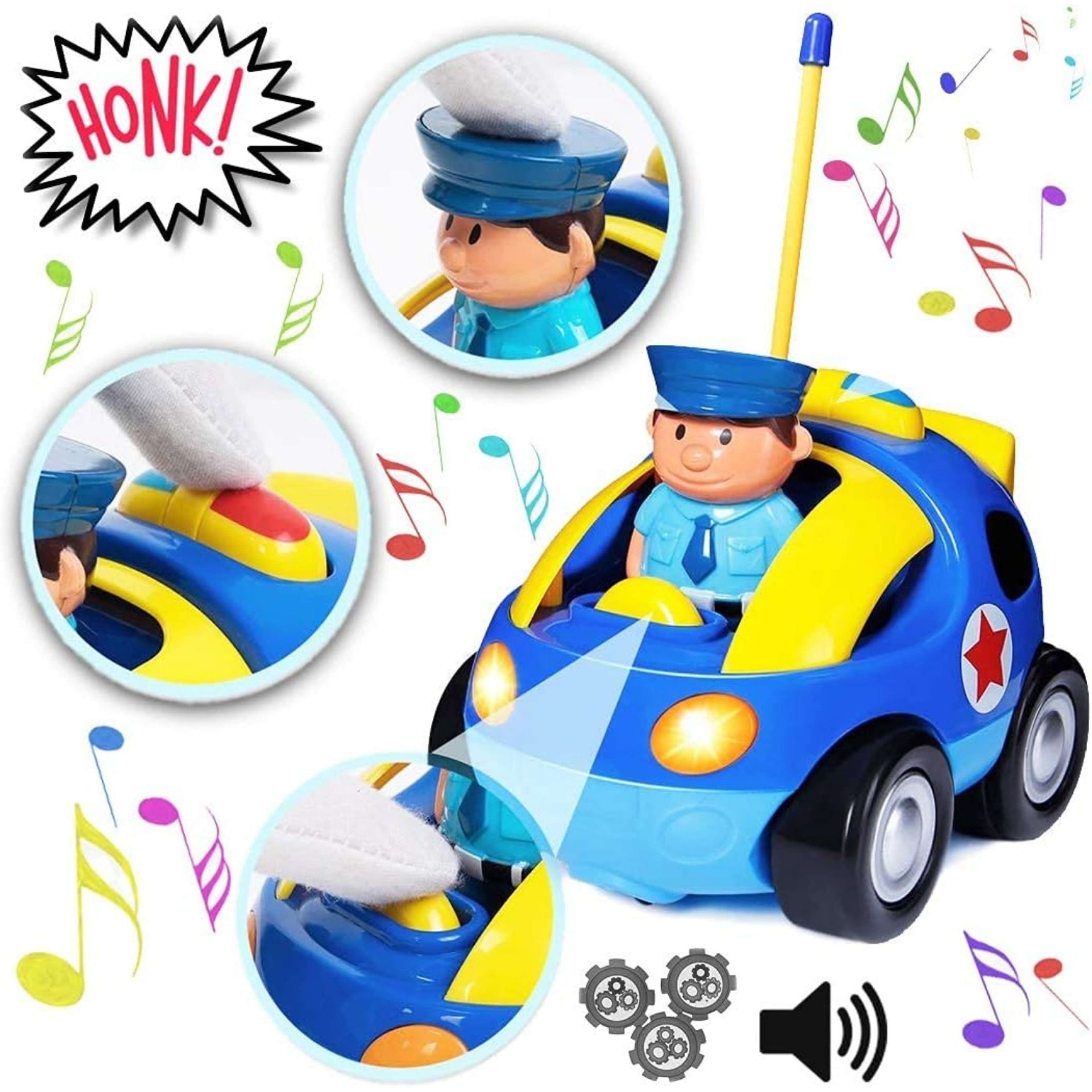 Toddler RC Car Toys, Remote Control Cars for Boys Girls, Race Car Police Car Gift for Kids Baby – view 5