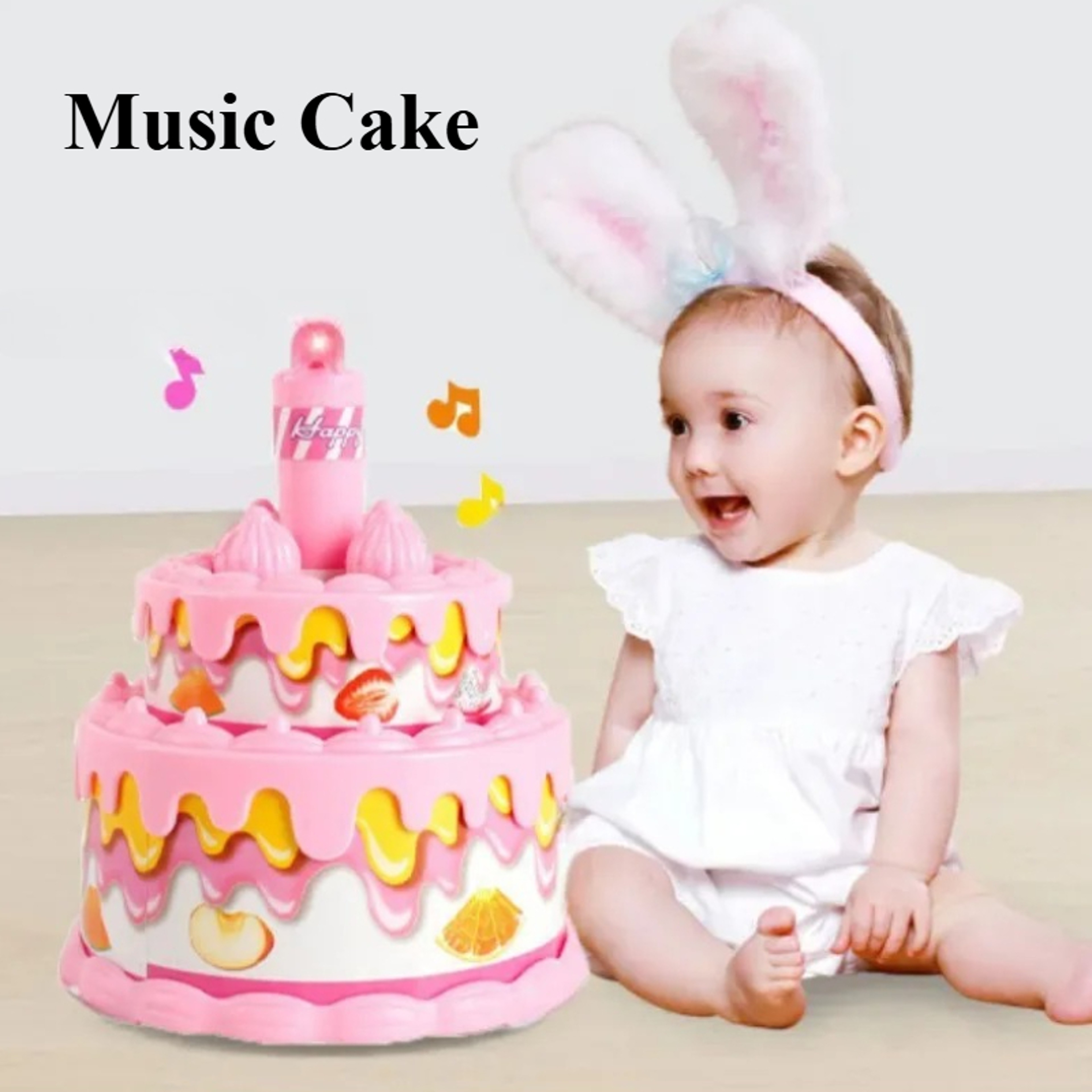 Pretend Play Birthday Cake Toy With Music  Lights Dessert Toy Gift For Toddlers Princess Tea Time K 0