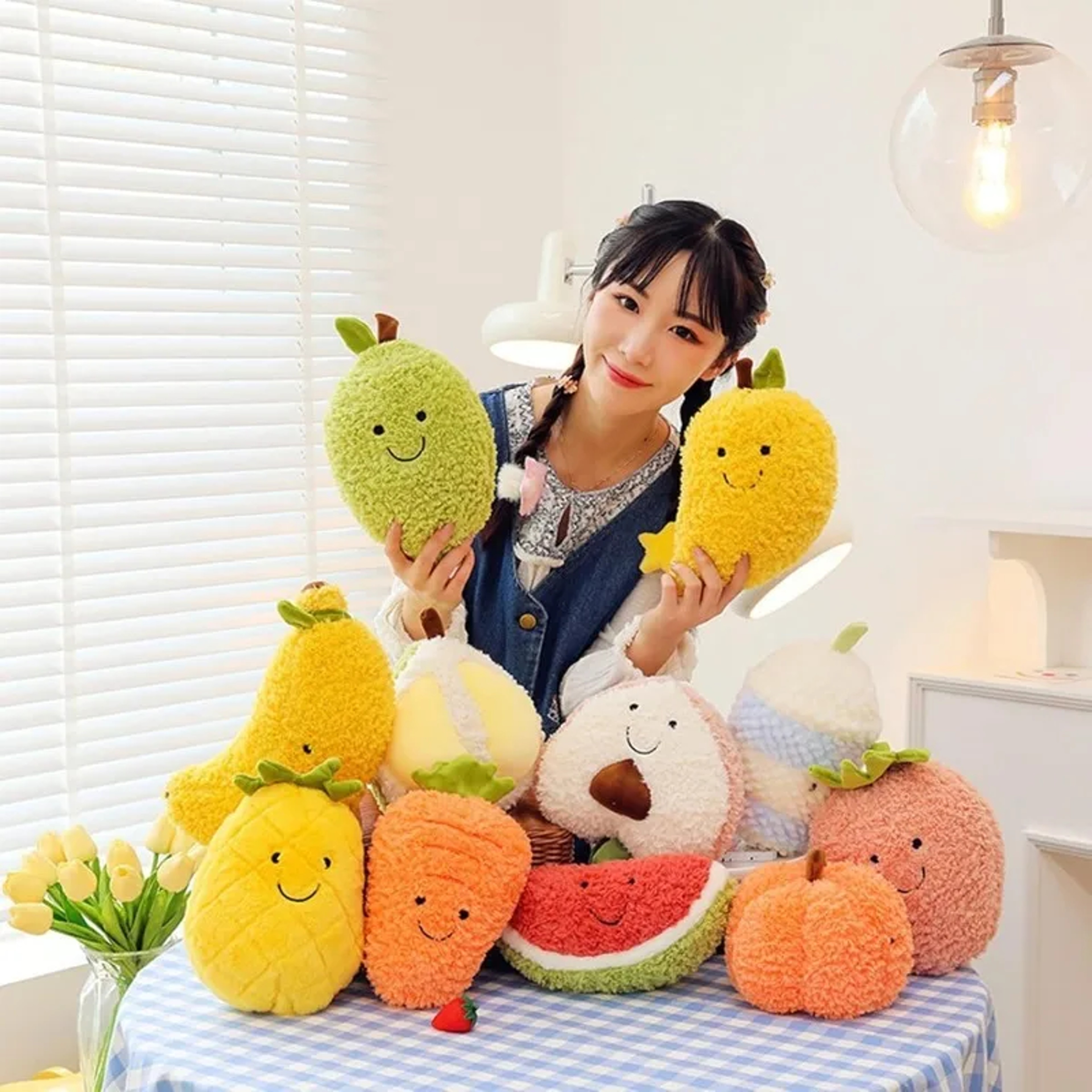 Stuffed Fruit Toys, Cute Mango, Watermelon, Avocado, Strawberry, Sensory Gift for Birthday, Fun Plush Decor – view 3
