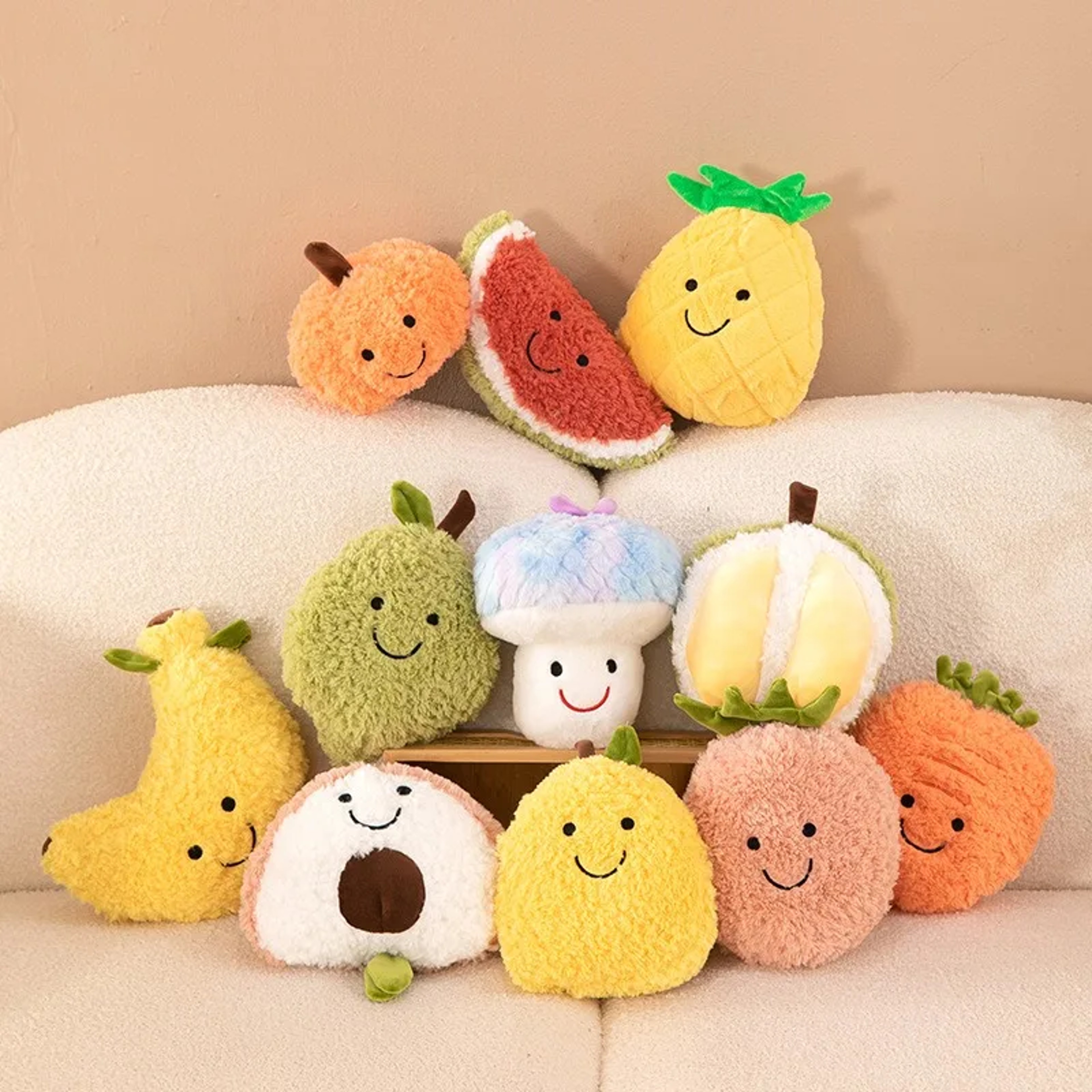 Stuffed Fruit Toys, Cute Mango, Watermelon, Avocado, Strawberry, Sensory Gift for Birthday, Fun Plush Decor – view 6