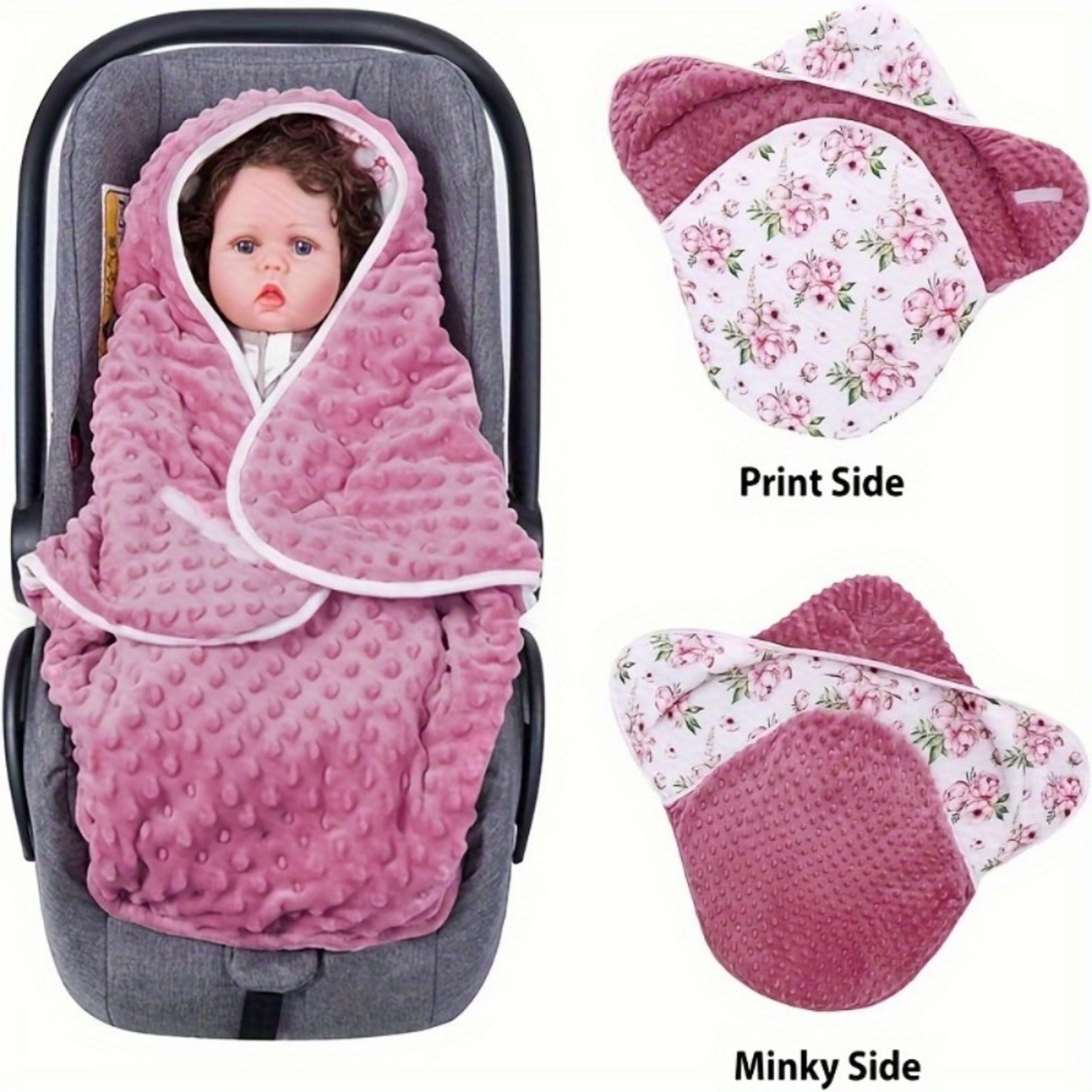 Super Soft & Warm Thick Winter Baby Swaddle Blanket for Baby Stroller, Car Seat, Double Sided Baby Swaddle for Newborn – view 4
