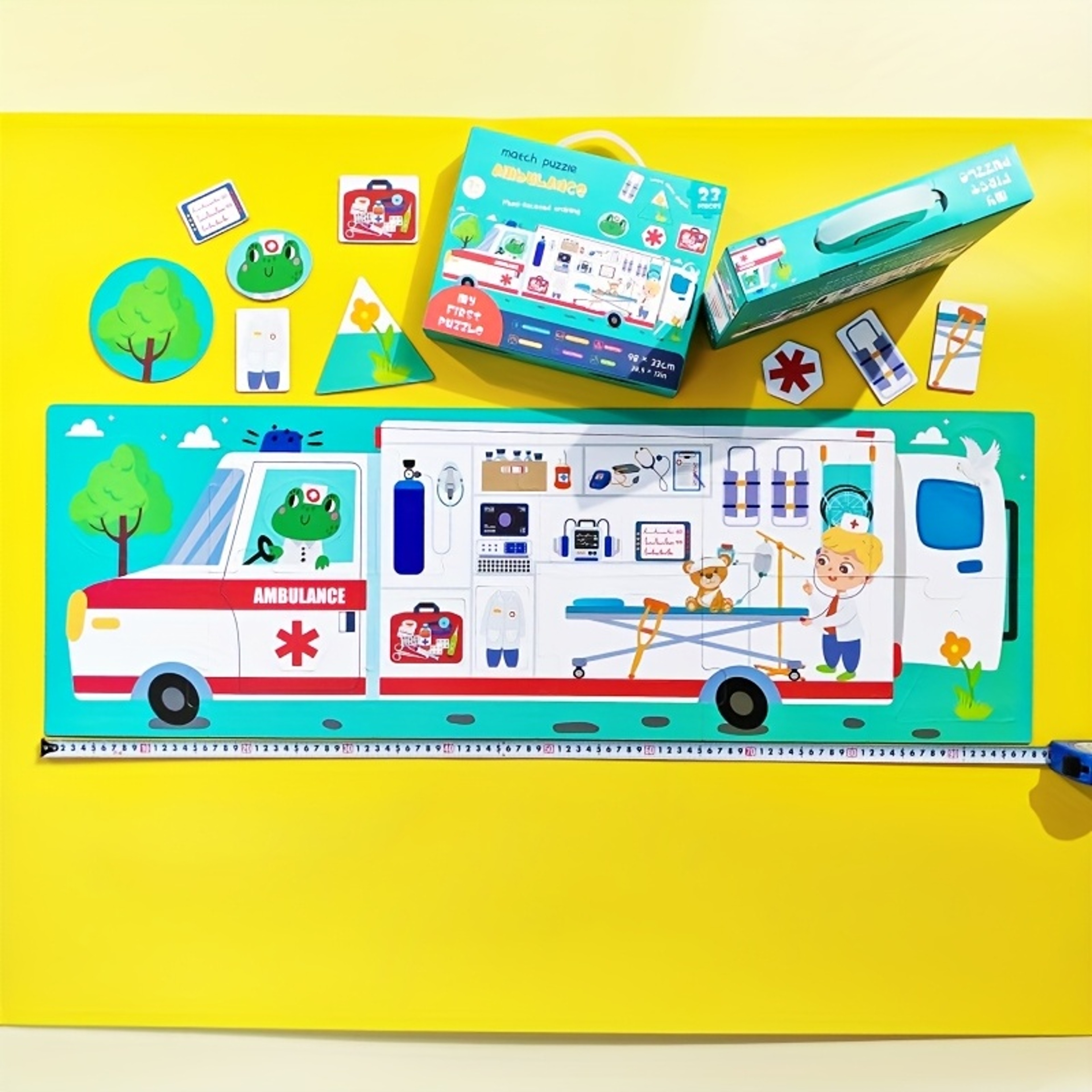 Jumbo Fire Truck Floor Puzzle, Toddler Puzzle Toys for Kids, Firefighters Rescue Jigsaw, Ambulance Puzzle for Boys – view 5
